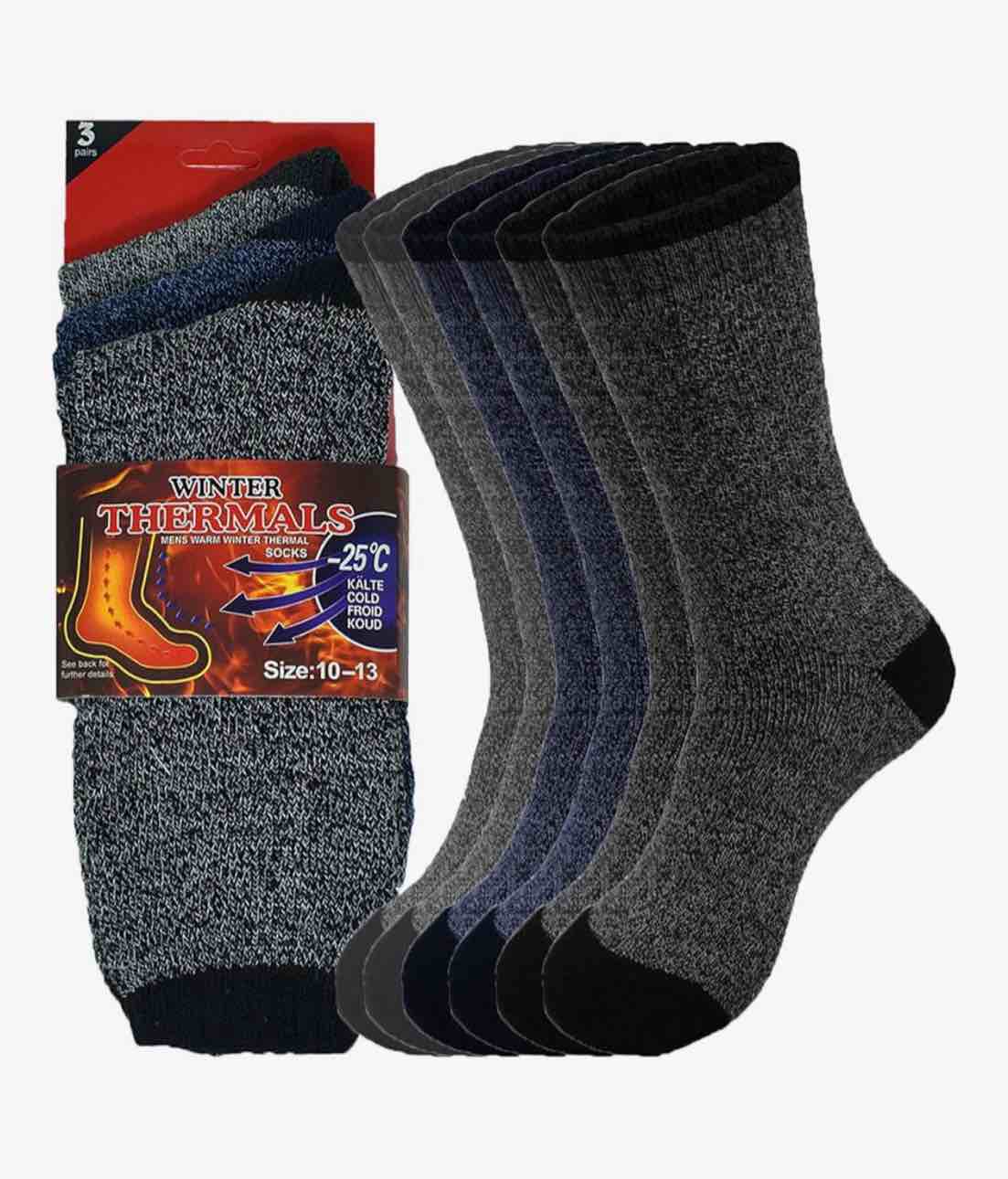 12 pairs of men’s winter heated socks size 10 to 13