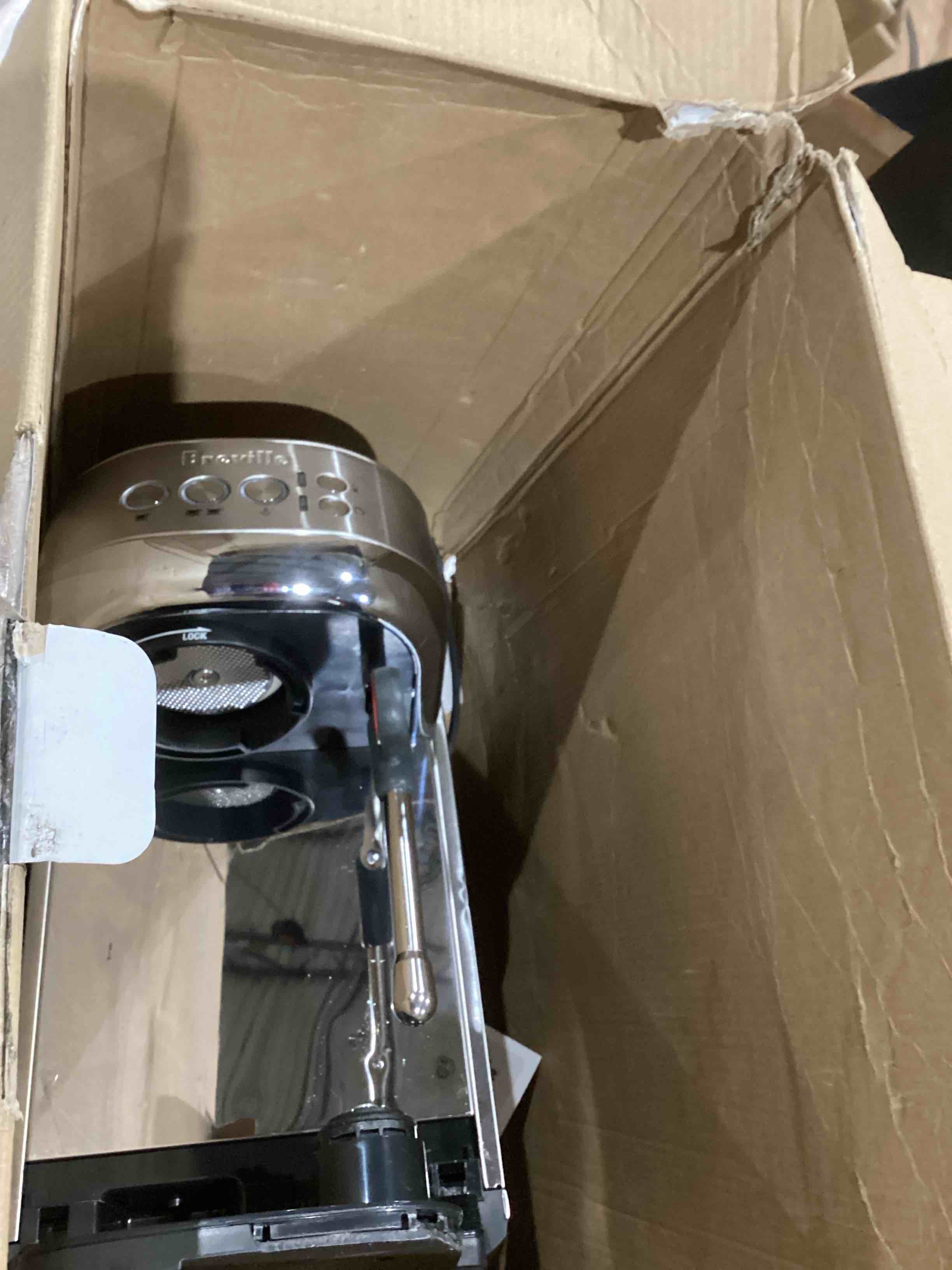 Condition photo showing As Is for breville bambino plus espresso machine bes500bss, brushed stainless steel