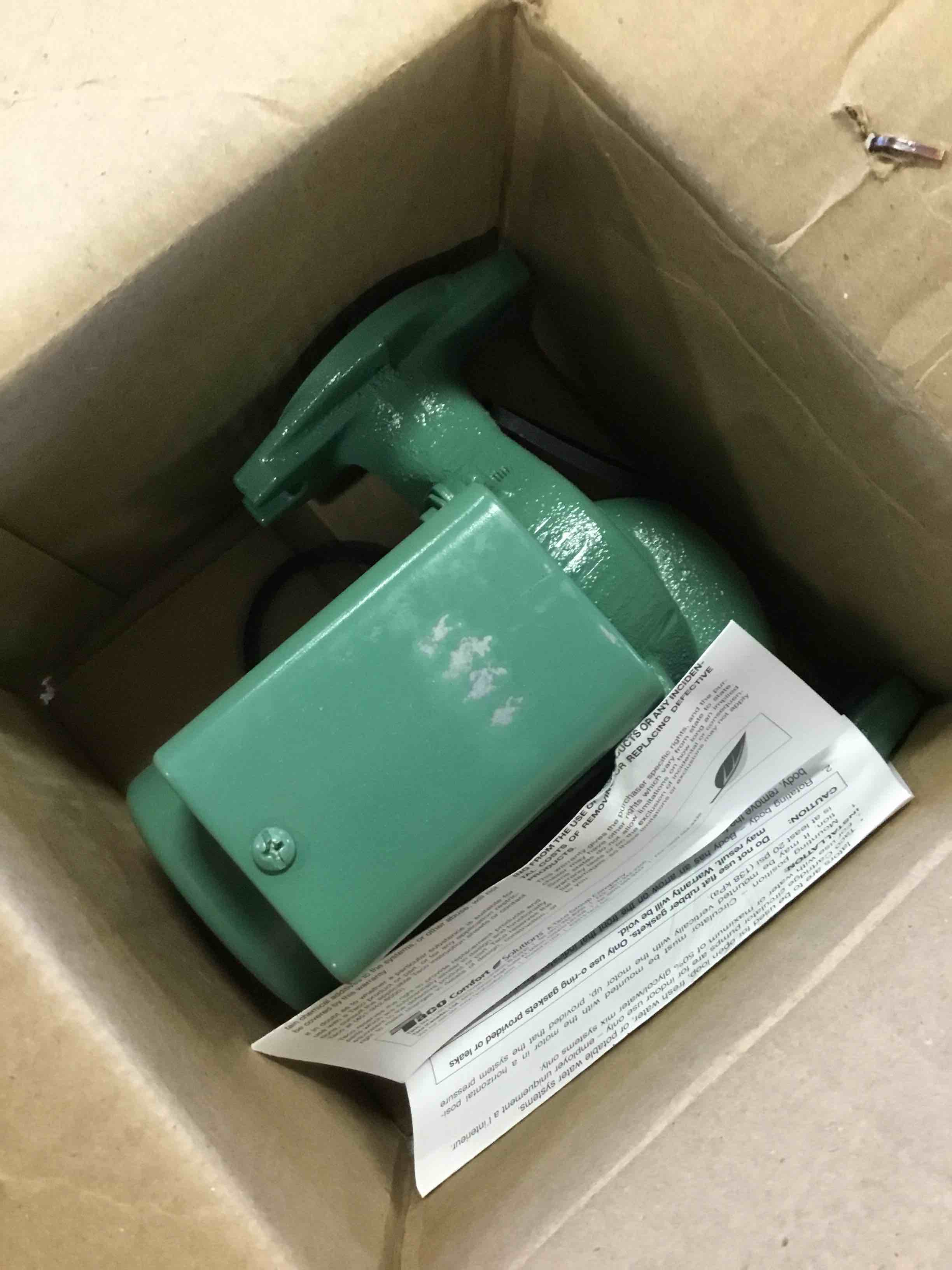 Condition photo showing Open Box for taco 007-f5 cast iron circulator, 1/25 hp
