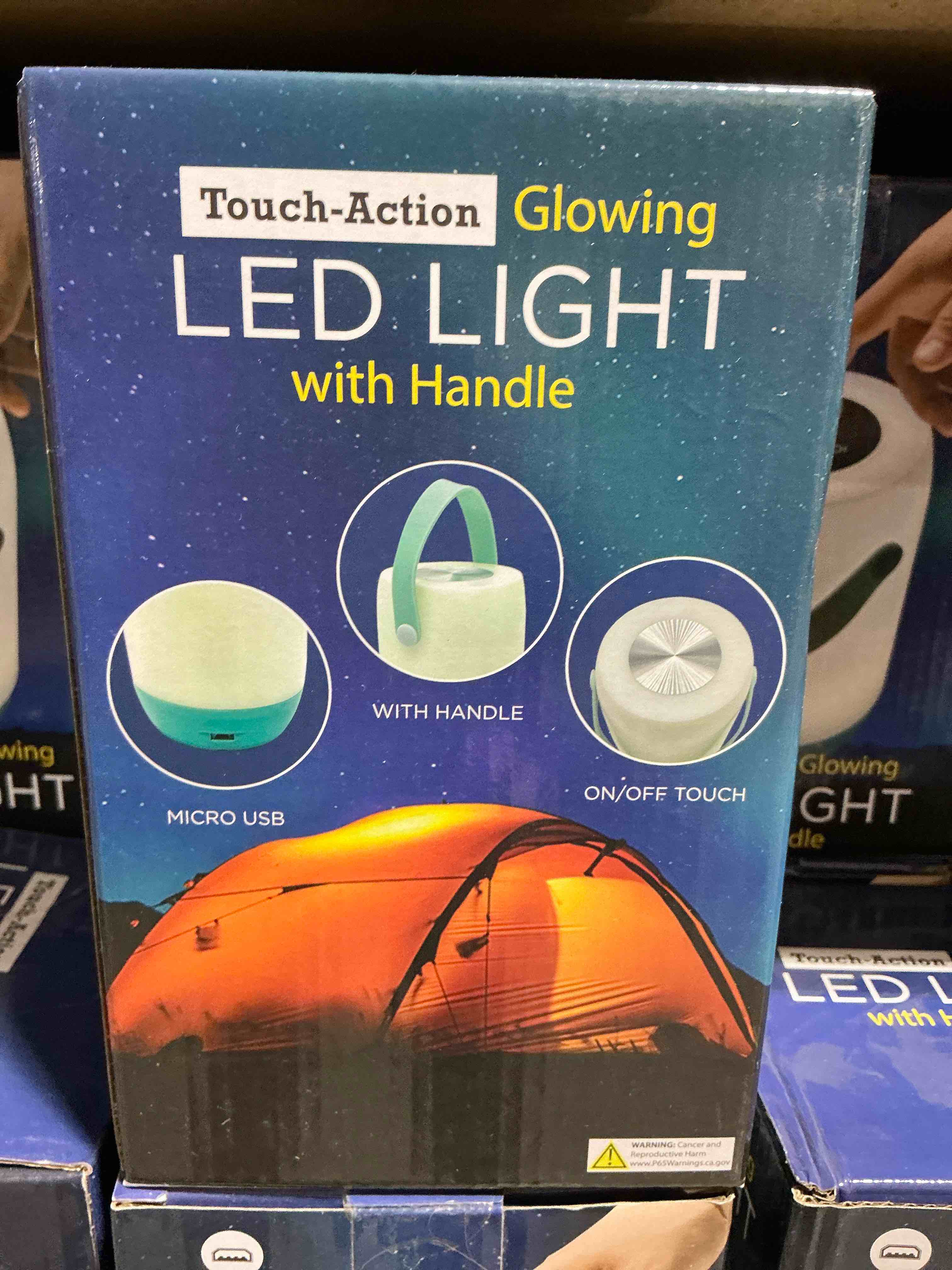 Touch-Action Glowing LED Light with Handle 