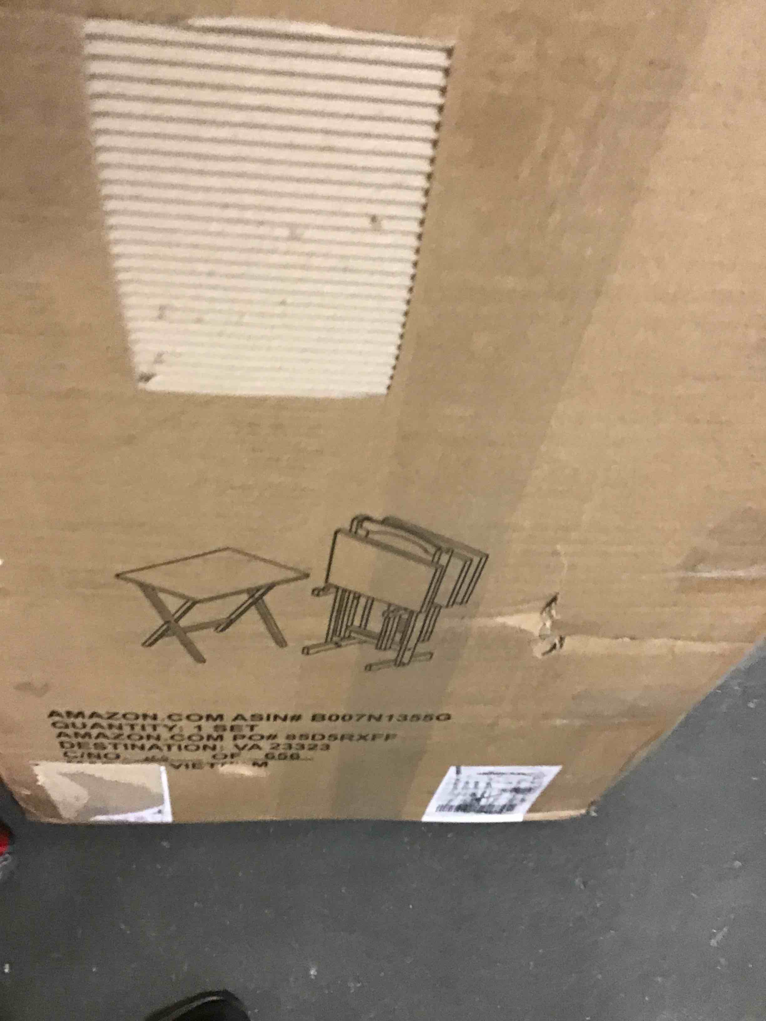 Condition photo showing Appears New for tv tray set: linon set of four faux marble tables with stand