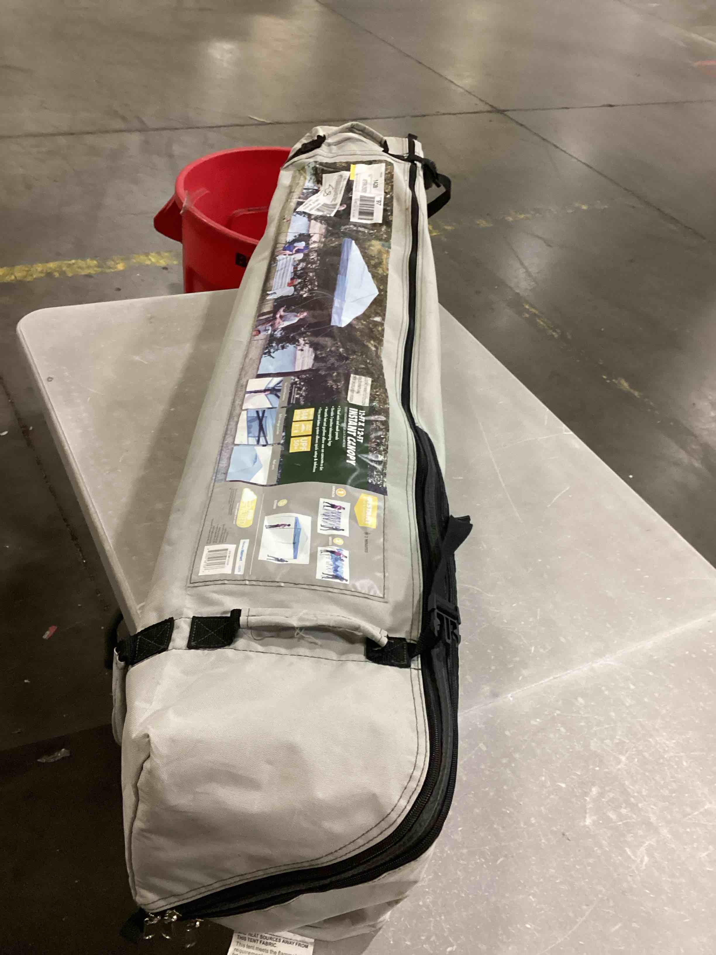 Condition photo showing As Is for ozark trail 12 x 12 instant straight leg canopy for camping - gray