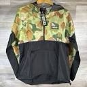 Packable Anorak Windbreaker, Frog skin camo,XL 