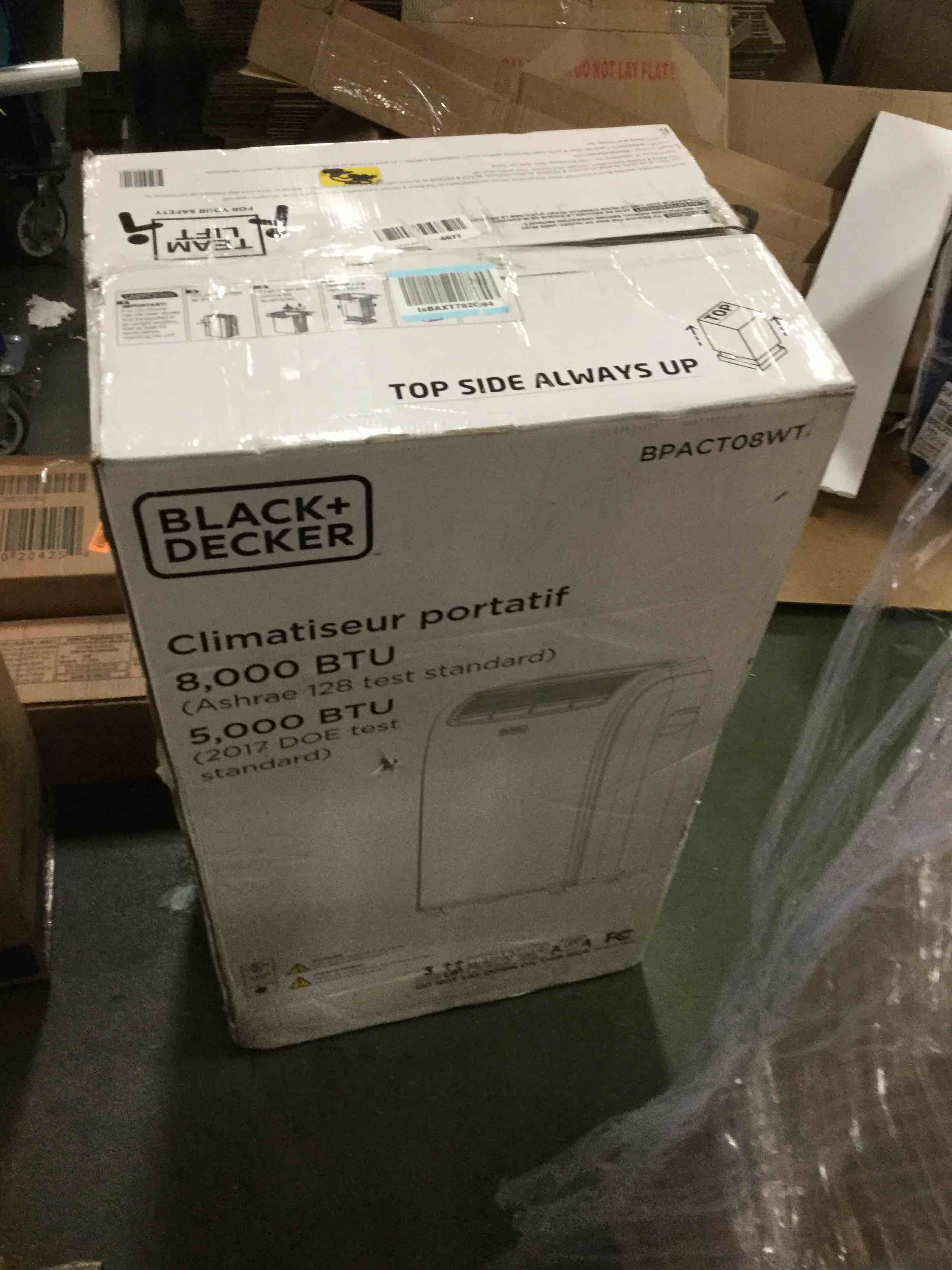 Condition photo showing Open Box for black + decker bpact08wt portable air conditioner, 8,000 btu
