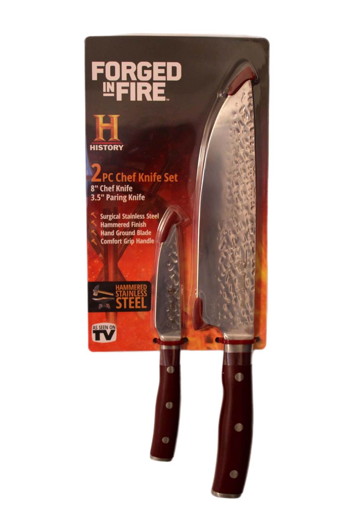 Condition photo showing Brand New for forged in fire 2 pieces chef knife set  as seen on tv