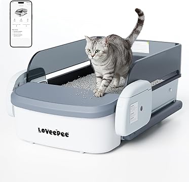 Loveepee Self Cleaning Litter Box,Fully Open Automatic Litter Box 