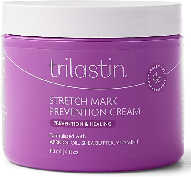 trilastin maternity stretch mark cream (4oz) | hypoallergenic and paraben-free | stretch mark cream for pregnancy | skincare gifts for moms | scar and stretch marks cream