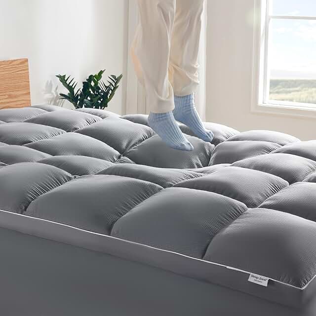Fitted Mattress Topper Grey