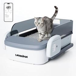 loveepee self cleaning litter box,fully open automatic litter box