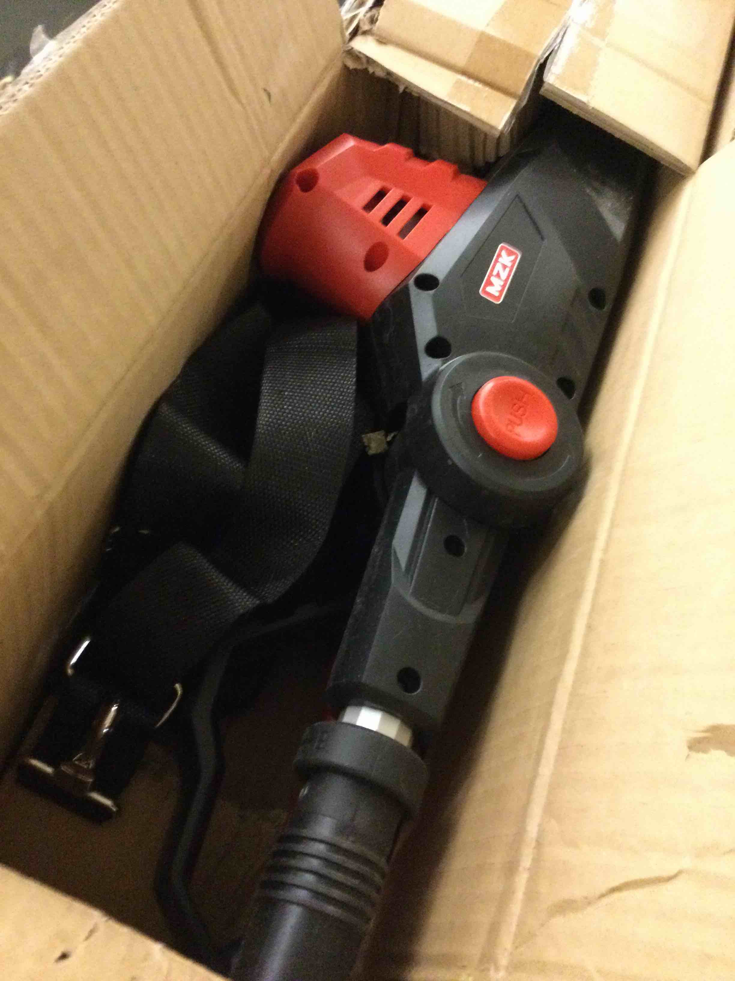 Condition photo showing As Is for MZK 20V MAX 23-inch Cordless Pole Hedge Trimmer Attachment, 8-Feet Reach, Electric Hedge Trimmer with Extension Pole, Multi-Angle (Two Batteries and Charger Included) 23”