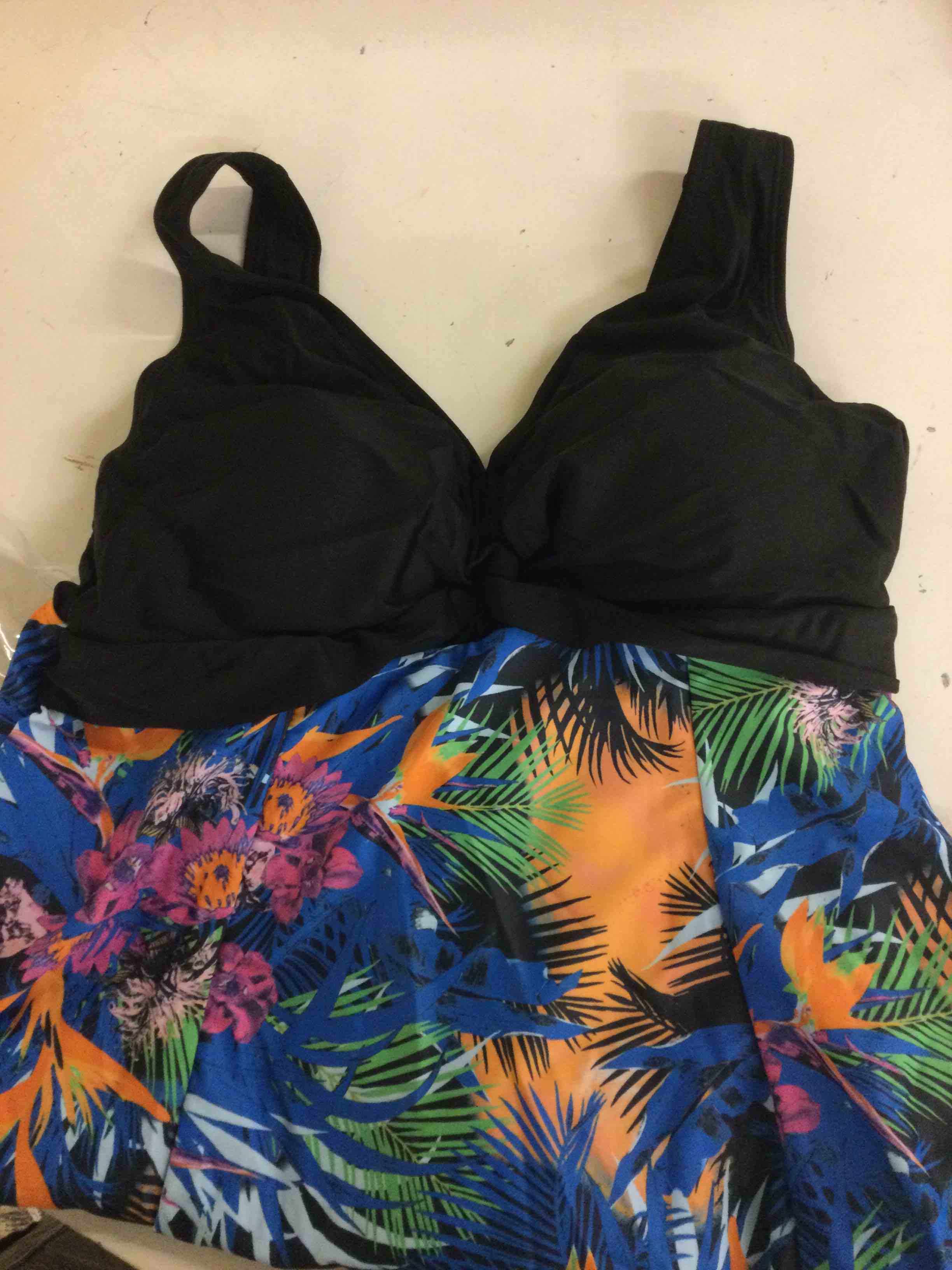 Condition photo showing Good Condition for Wantdo Women's Plus Size Swim Dress Modest Swimsuit Vintage Peacock One Piece Swimwear
