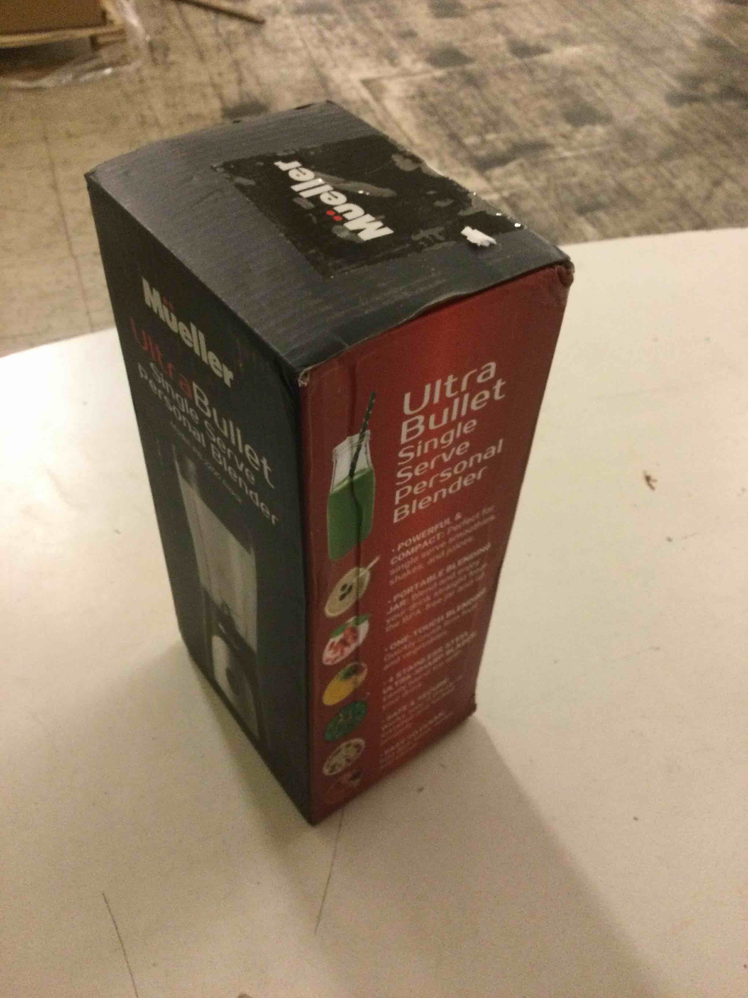 Condition photo showing As Is for Mueller Ultra Bullet Personal Blender for Shakes and Smoothies with 15 Oz Travel Cup and Lid, Juices, Baby Food, Heavy-Duty Portable Blender & Food Processor, Black (B09B8NFC9N)