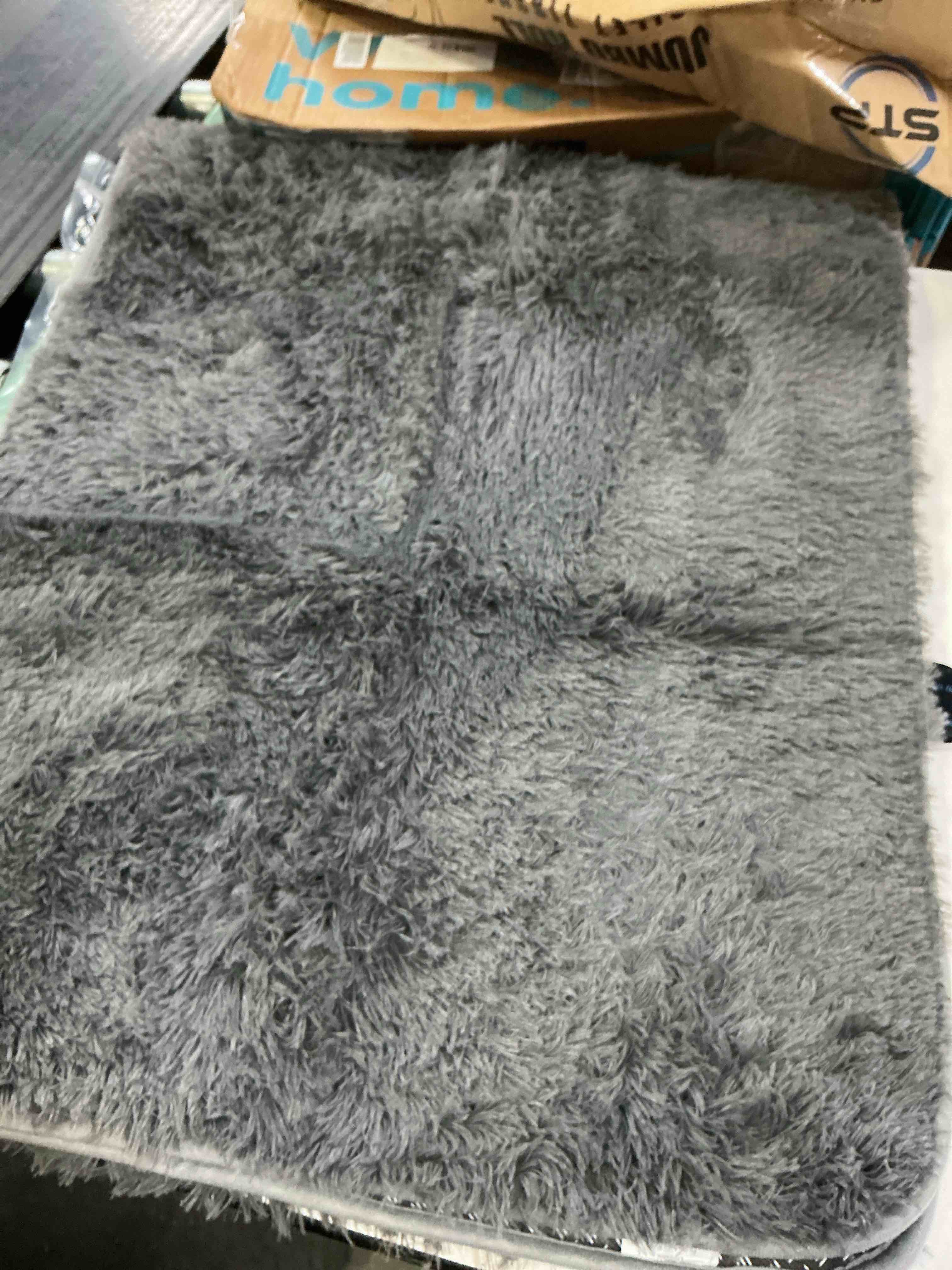 Condition photo showing Good Condition for ophanie runner rug for hallway, 2x5 upgrade non-slip fluffy soft bedside rugs, bedroom living room grey shaggy gray carpet for kids girls boys dorm nursery home decor aesthetic