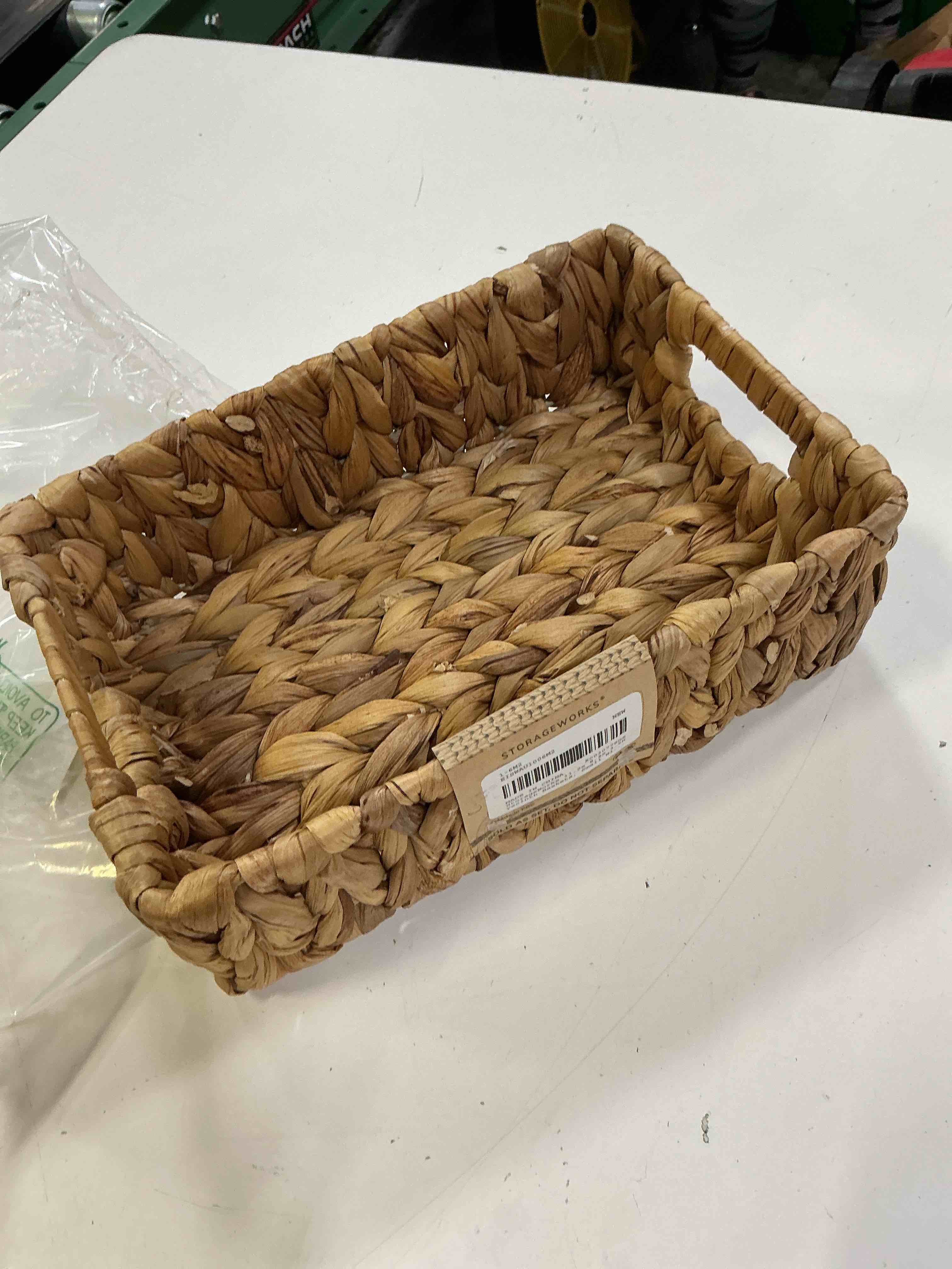 Condition photo showing Good Condition for storageworks water hyacinth baskets, small wicker baskets for organizing in living room and shelf, 2-pack natural (water hyacinth) 2x 11½"l x 7¾"w x 3½"h