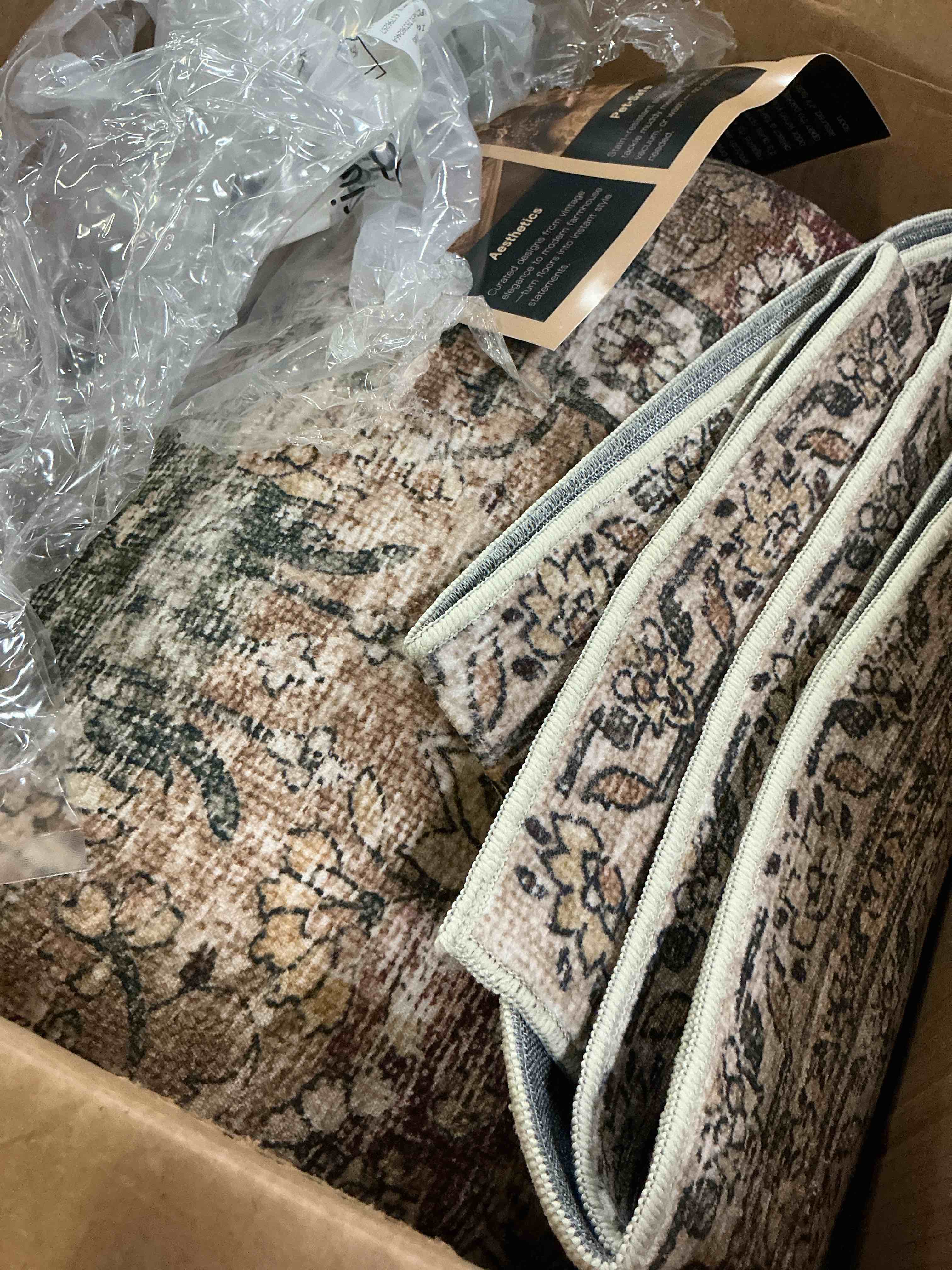 Condition photo showing Good Condition for berthmeer 10 x12 brown vintage large area rugs clearance for living room bedroom office dining room farmhouse oriental rugs non slip traditional distressed rugs