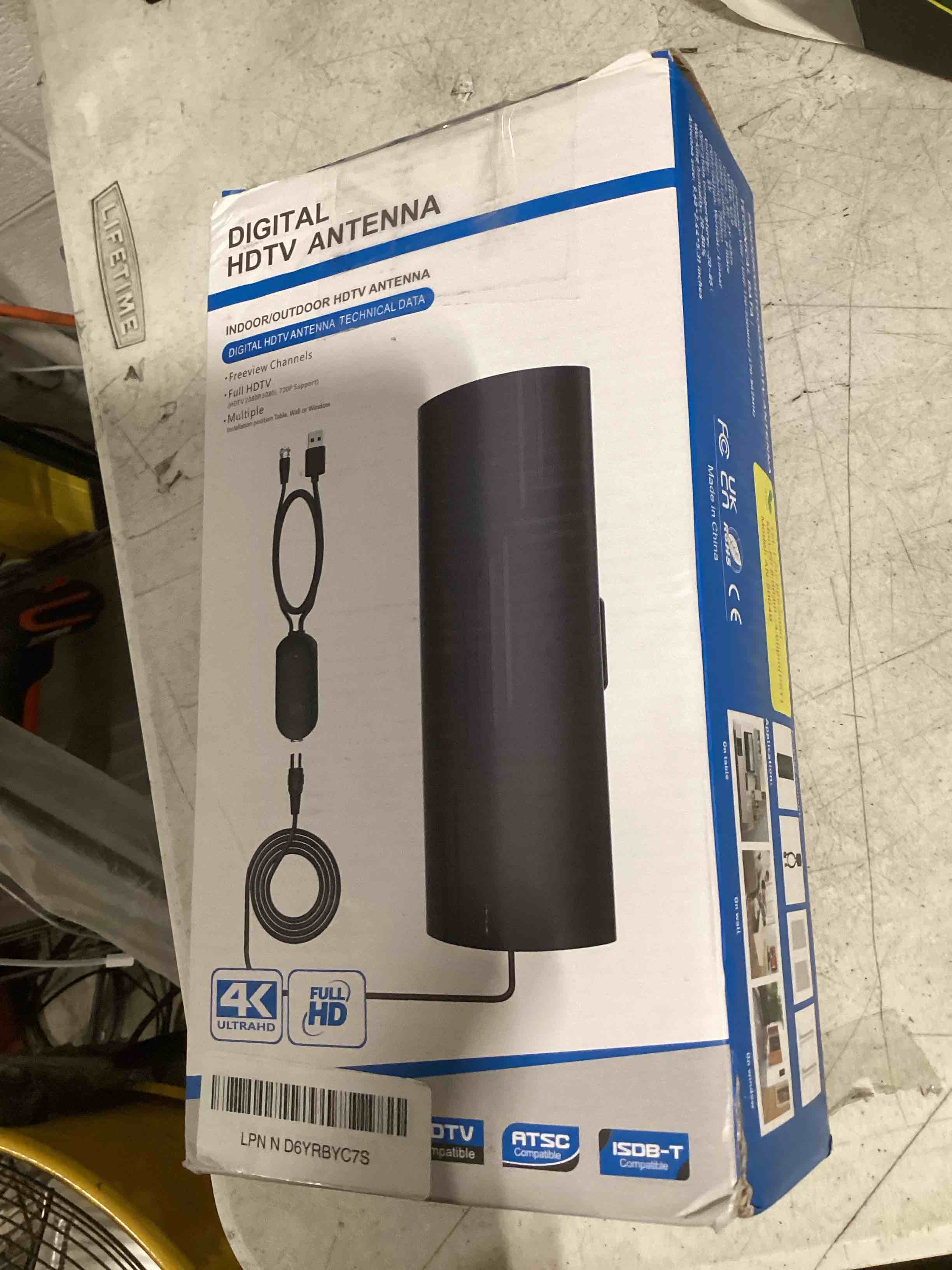 Condition photo showing As Is for 5000+ miles range tv antenna,2026 digital tv antenna indoor outdoor with strongest amplifier, 360°reception hdtv antenna for local channels for smart tv and old tvs-38ft coax cable-support 8k 4k 1080p black