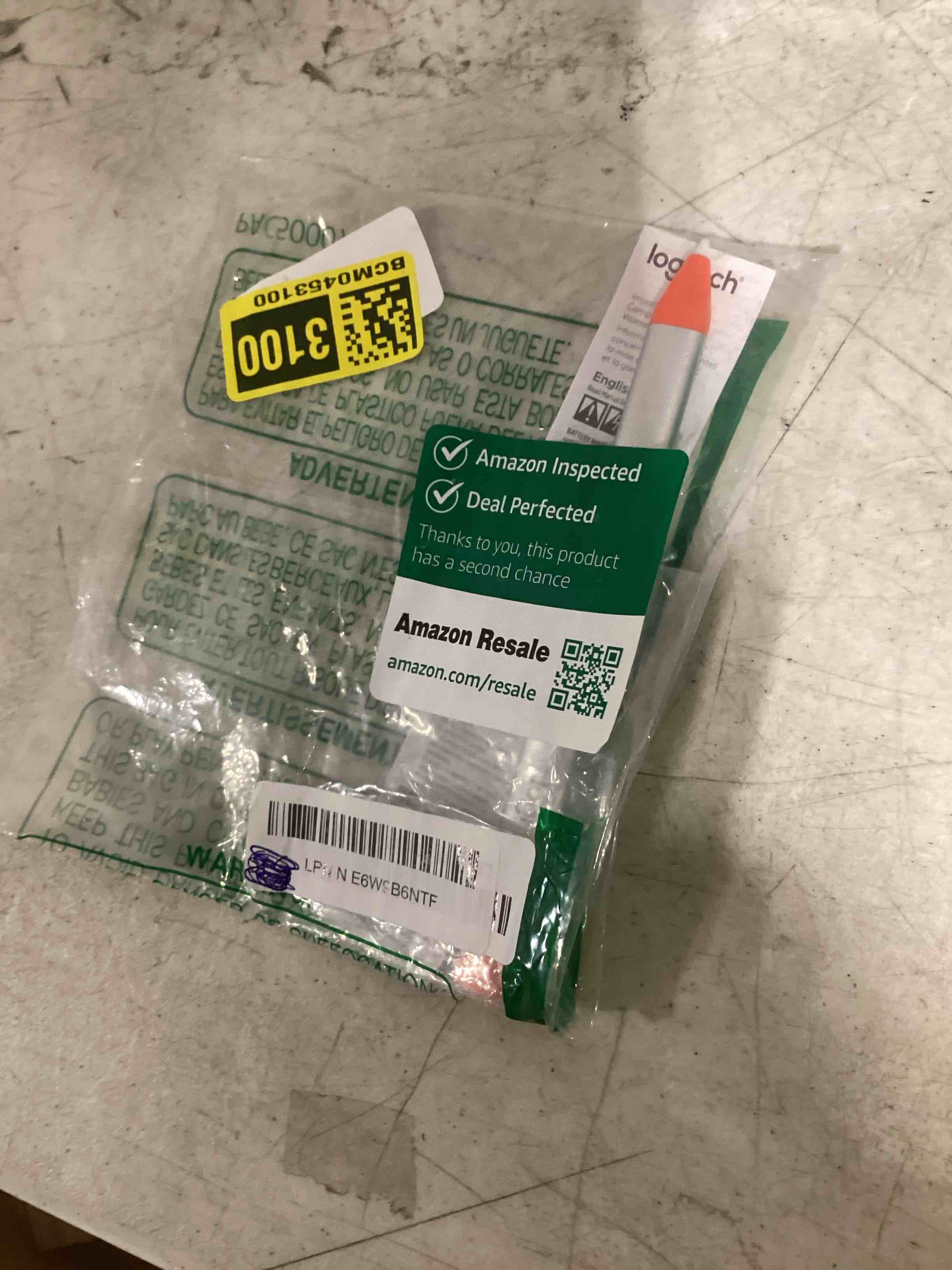 Condition photo showing As Is for logitech crayon digital pencil for all apple ipad pros (2018 or later) - orange (renewed)