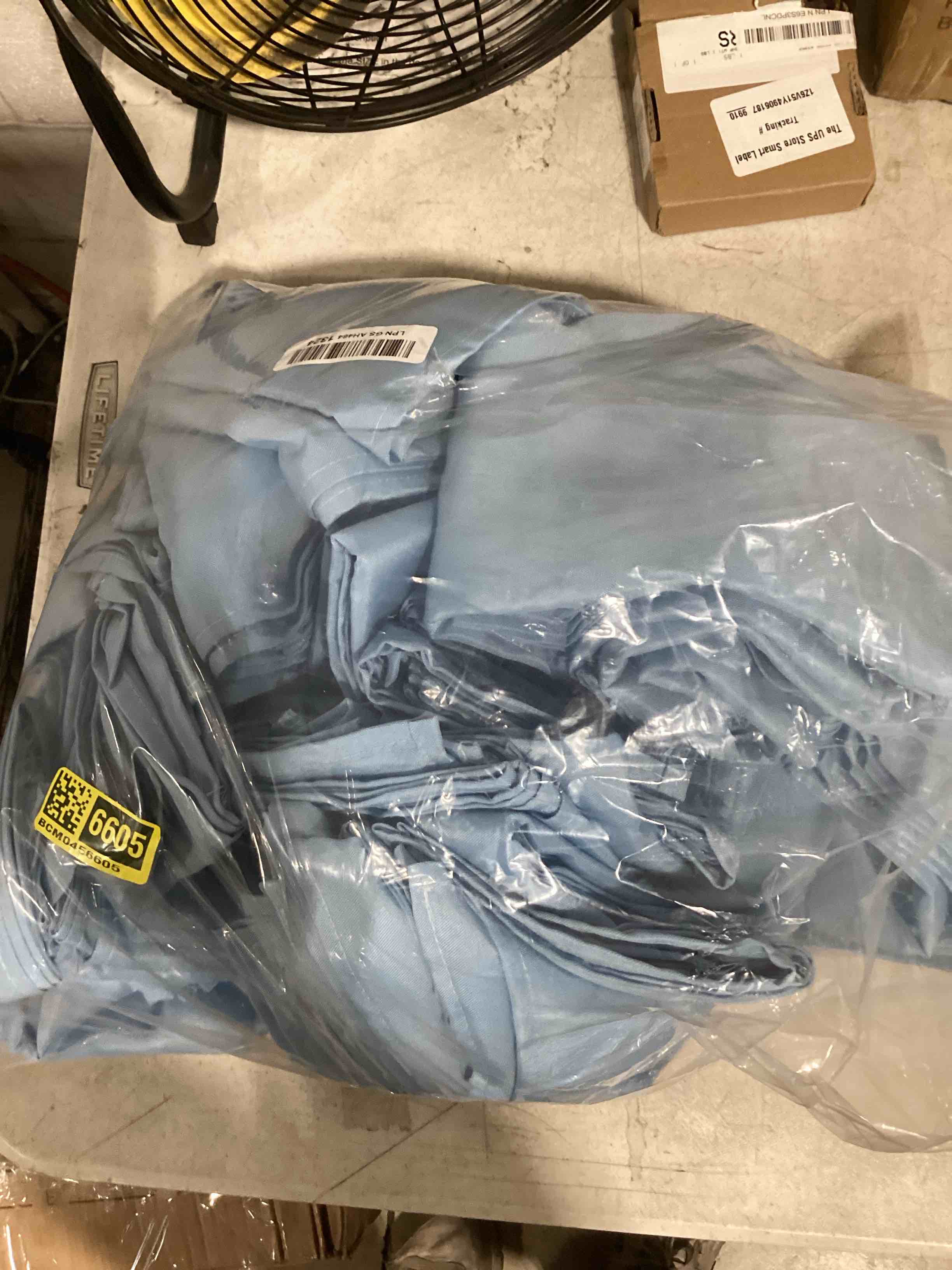 Condition photo showing As Is for bailarina cloth napkins set of 120,17x17 inches dinner napkins cloth washable,polyester square table cloth napkin bulk with hemmed edges ideal for banquets, parties and weddings-blue mist blue mist 120