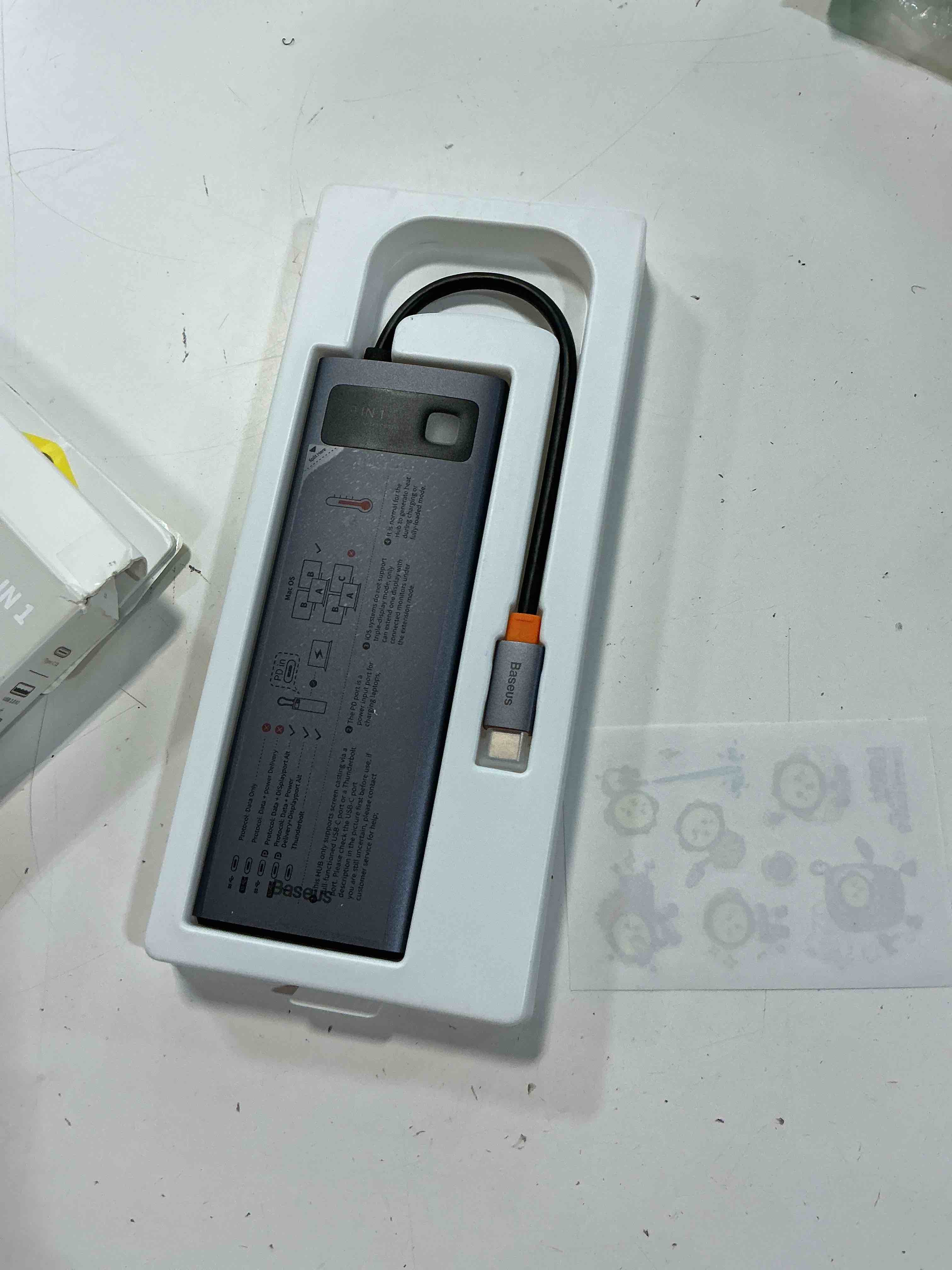 Condition photo showing Good Condition for baseus laptop docking station dual monitor 9 in 1 usb c hub up to 4k@120hz | 2 hdmi, 1000mbps lan, max 85w pd, 3 usb, sd card reader, usb c dock compatible with iphone/mac/dell/hp/surface/steam deck