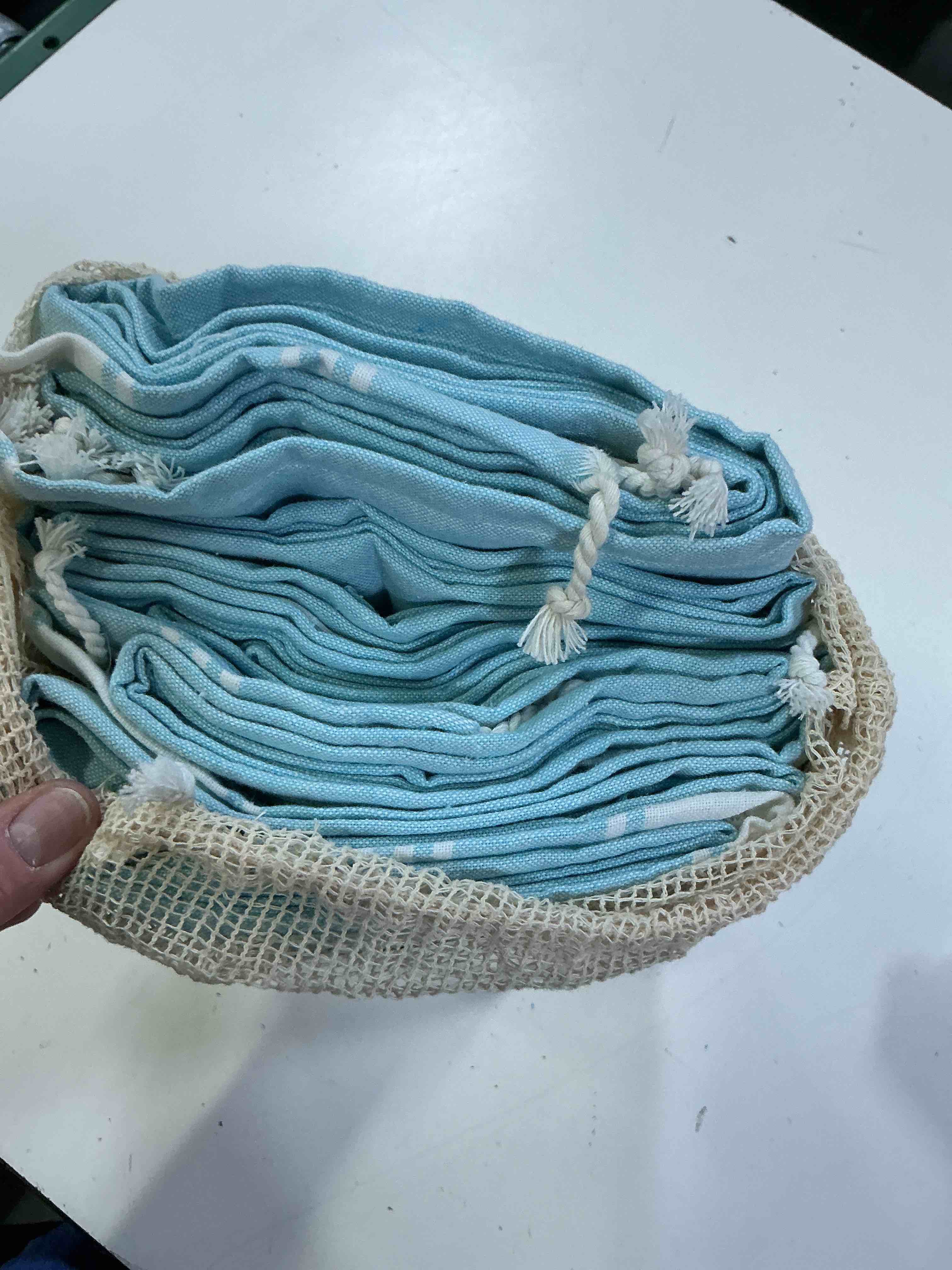 Condition photo showing New/Like New for casa plantino pre-washed peshtemal beach towels pack of 4 light blue