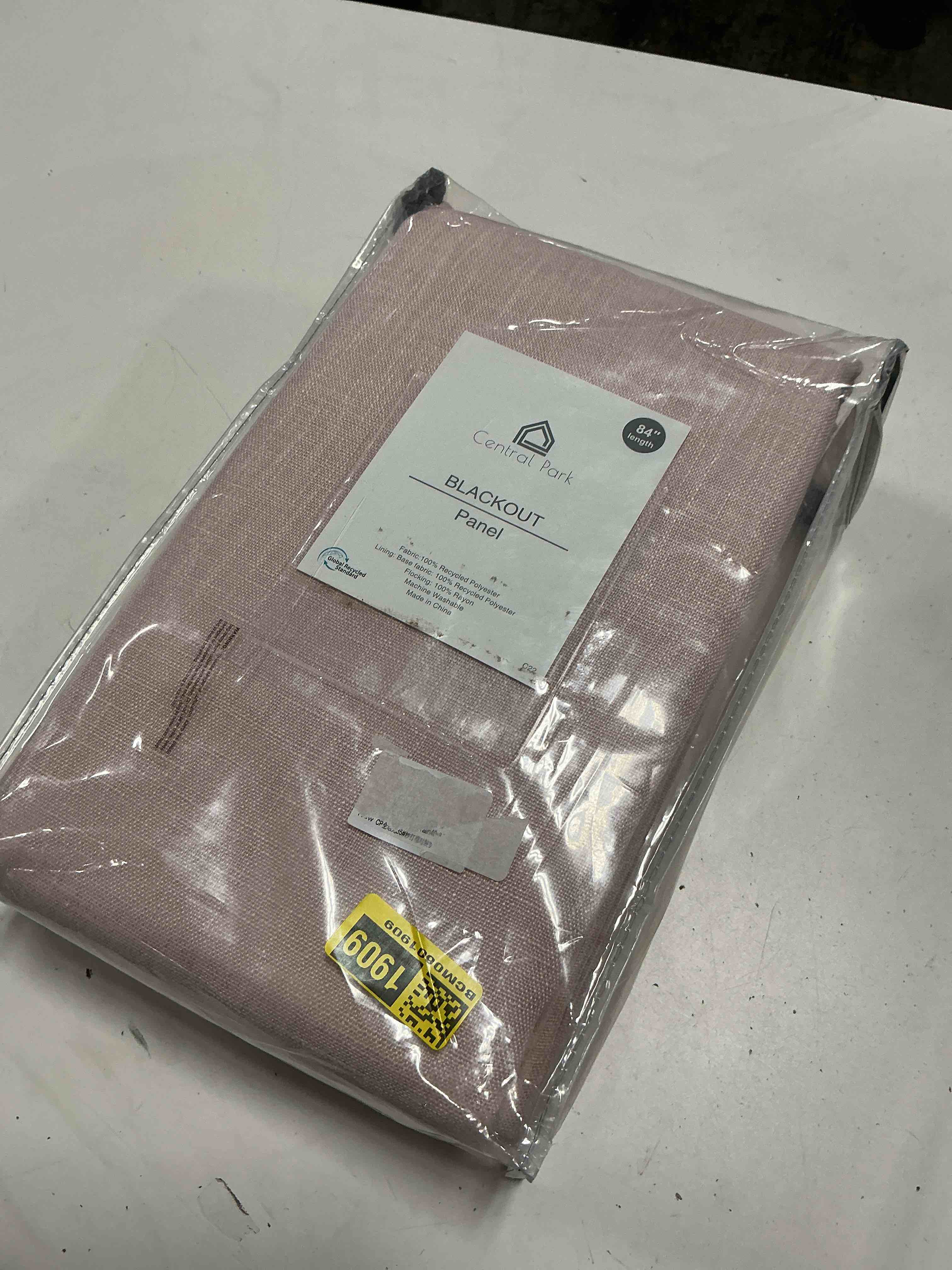 Condition photo showing New/Like New for pink pinch pleated full blackout curtains linen texture thermal insulated window treatment panel 84 inch long for living room bedroom noise reducing back tab drapes with hooks, 2 panel, 40"wx84"l 40"w x 84"l (pack of 2) pink