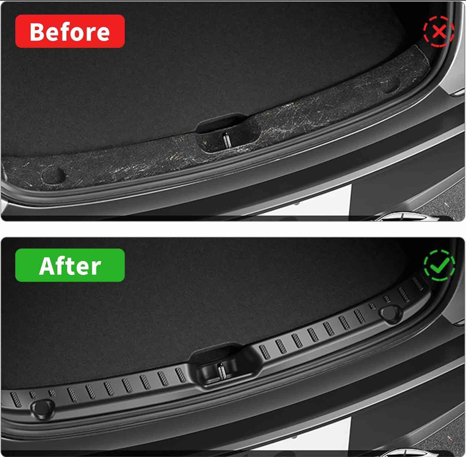 tesla model y juniper accessories-rear bumper guard protector for 2025 2026 tesla model y juniper-anti-scratch tpe trunk sill cover for model y juniper rear bumper protection accessories