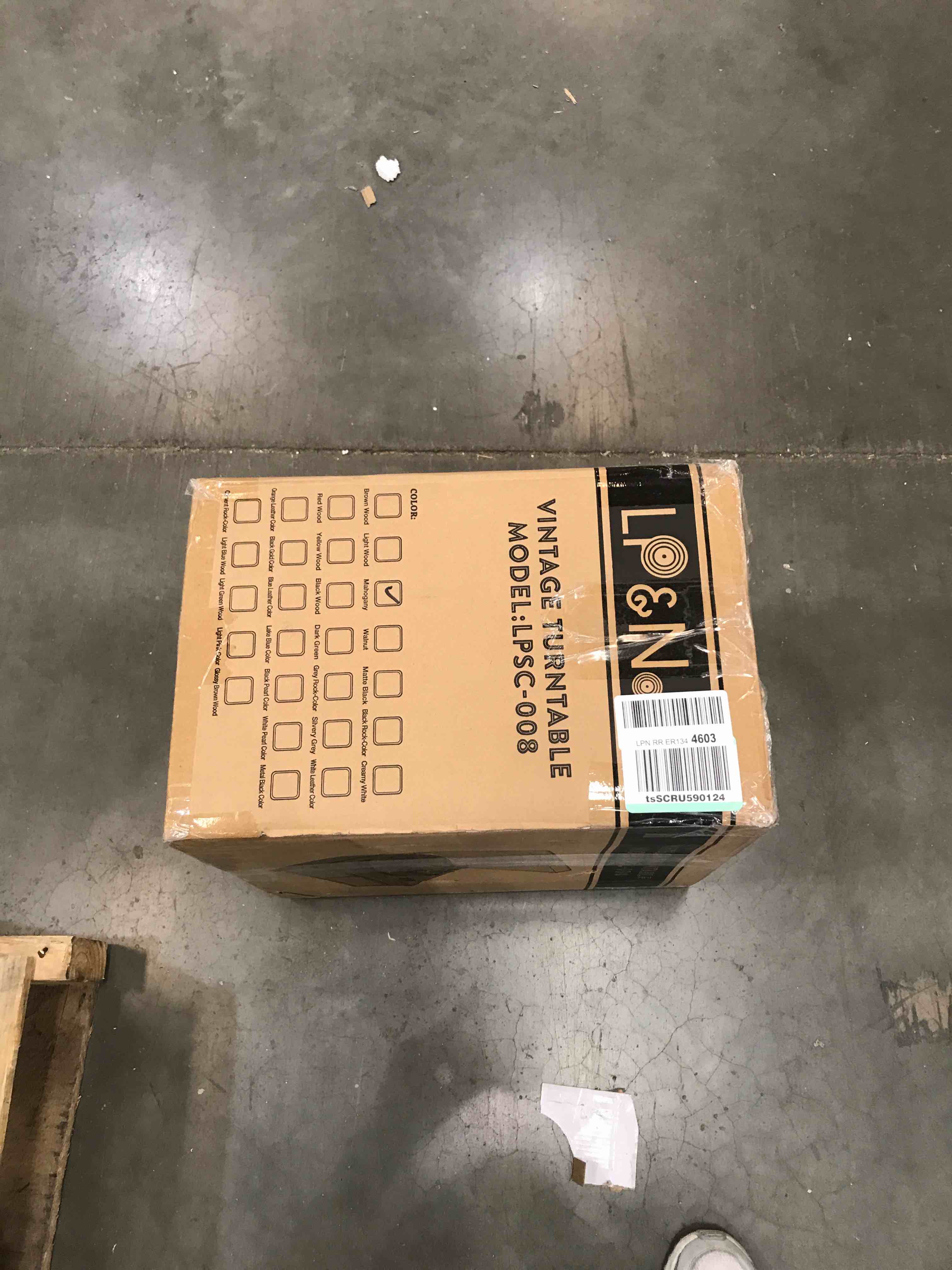 LP&No.1 Bluetooth Vinyl Record Player with External Speakers, 3-Speed Belt-Drive Turntable for Vinyl Albums with Auto Off and Bluetooth Input?Mahogany Wood