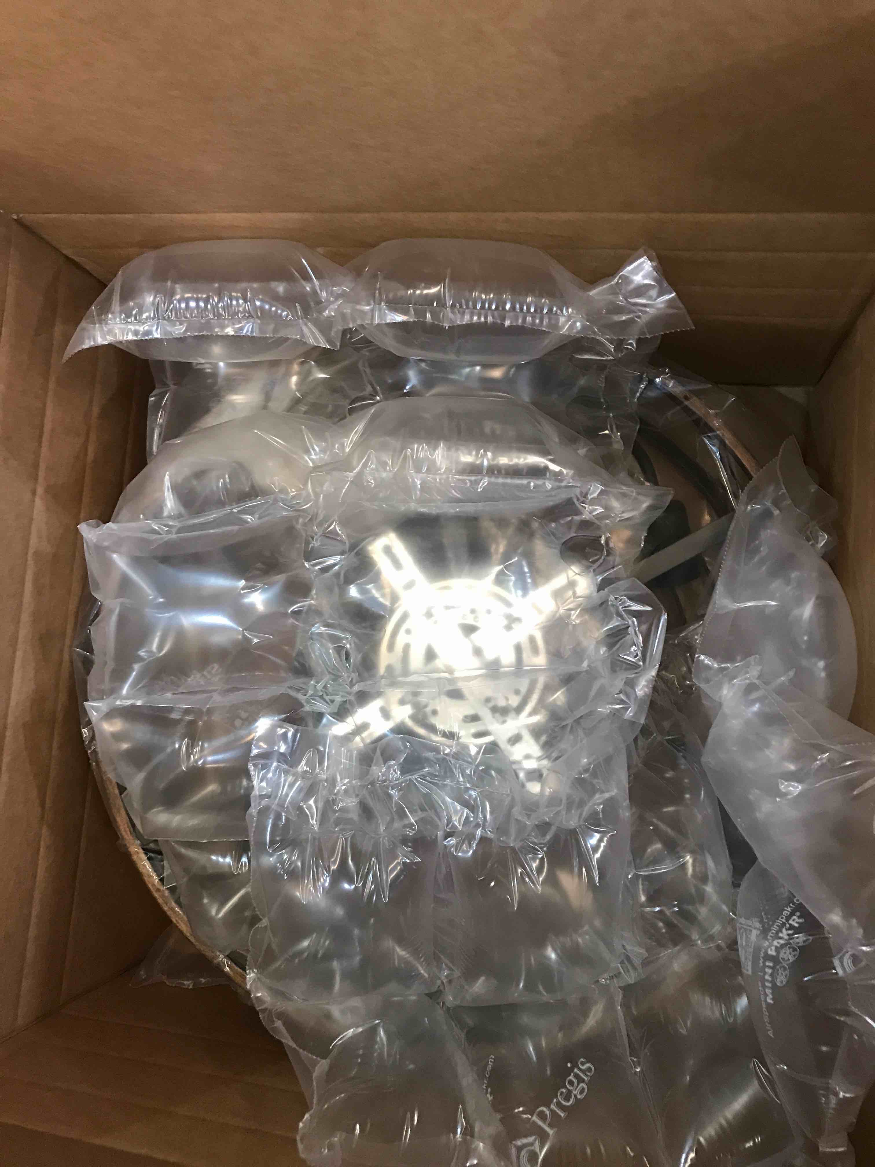 GESUM Caged Ceiling Fan with Light, 20'' Flush Mount Farmhouse Bladeless Ceiling Fan with Remote Control, 6-Wind-Speed Low Profile Modern Enclosed Ceiling Fans for Bedroom, Dining Room