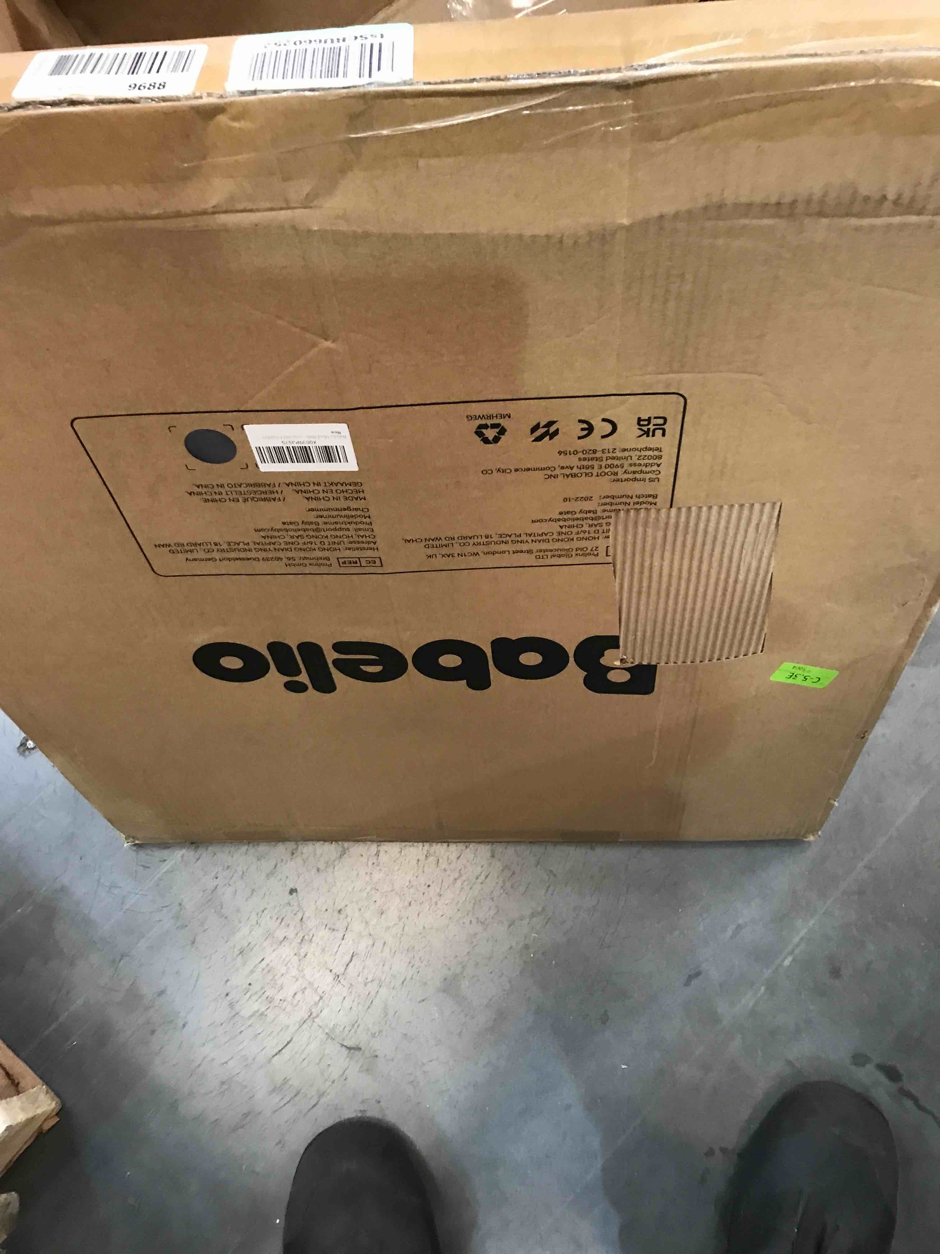 Babelio Metal Baby Gate with Grey Wood Pattern, 29-40" Easy Install Pressure Mounted Dog Gate, No Drilling, No Tools Required, Ideal for Stairs and Doorways, with Wall Protectors and Extenders