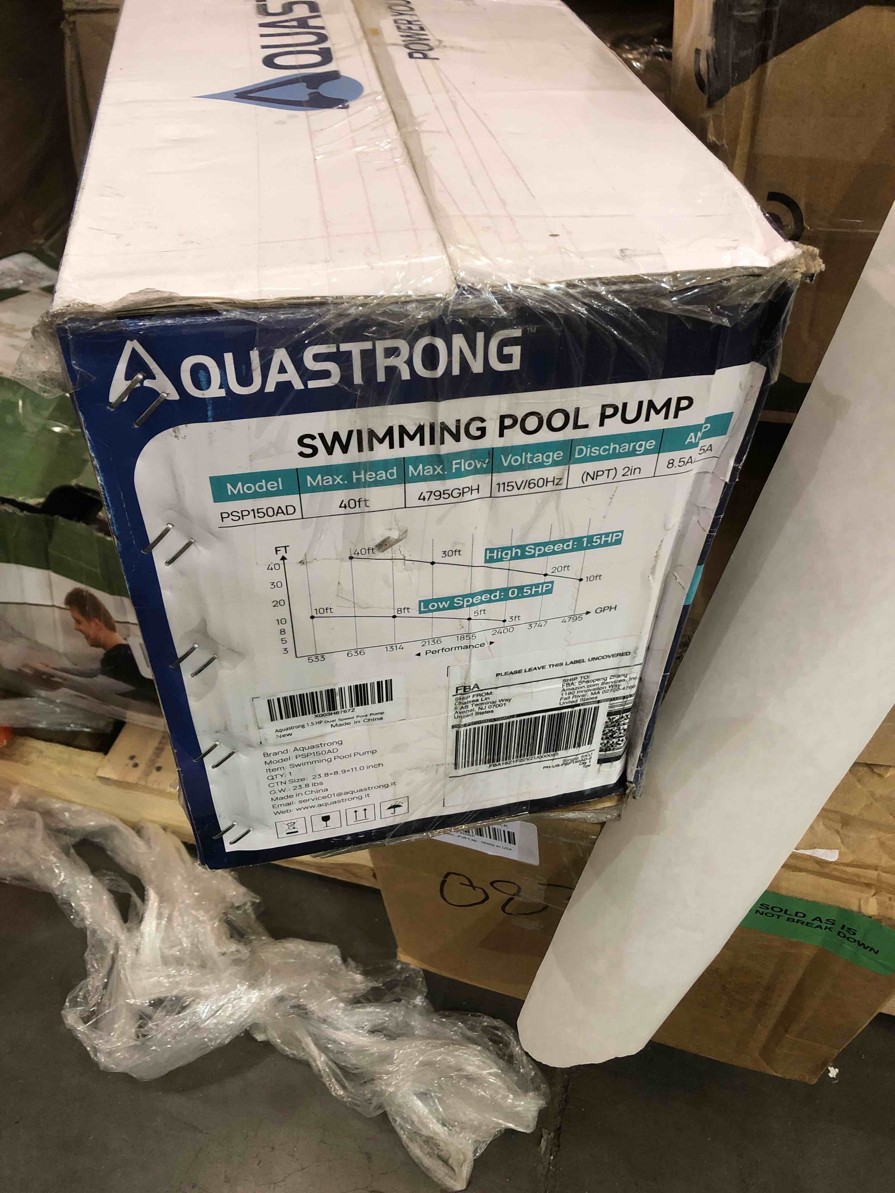 Aquastrong 1.5 HP In/Above Ground Dual Speed Pool Pump, 115V, 4795GPH, High Flow, Powerful Self Primming Swimming Pool Pumps with Filter Basket