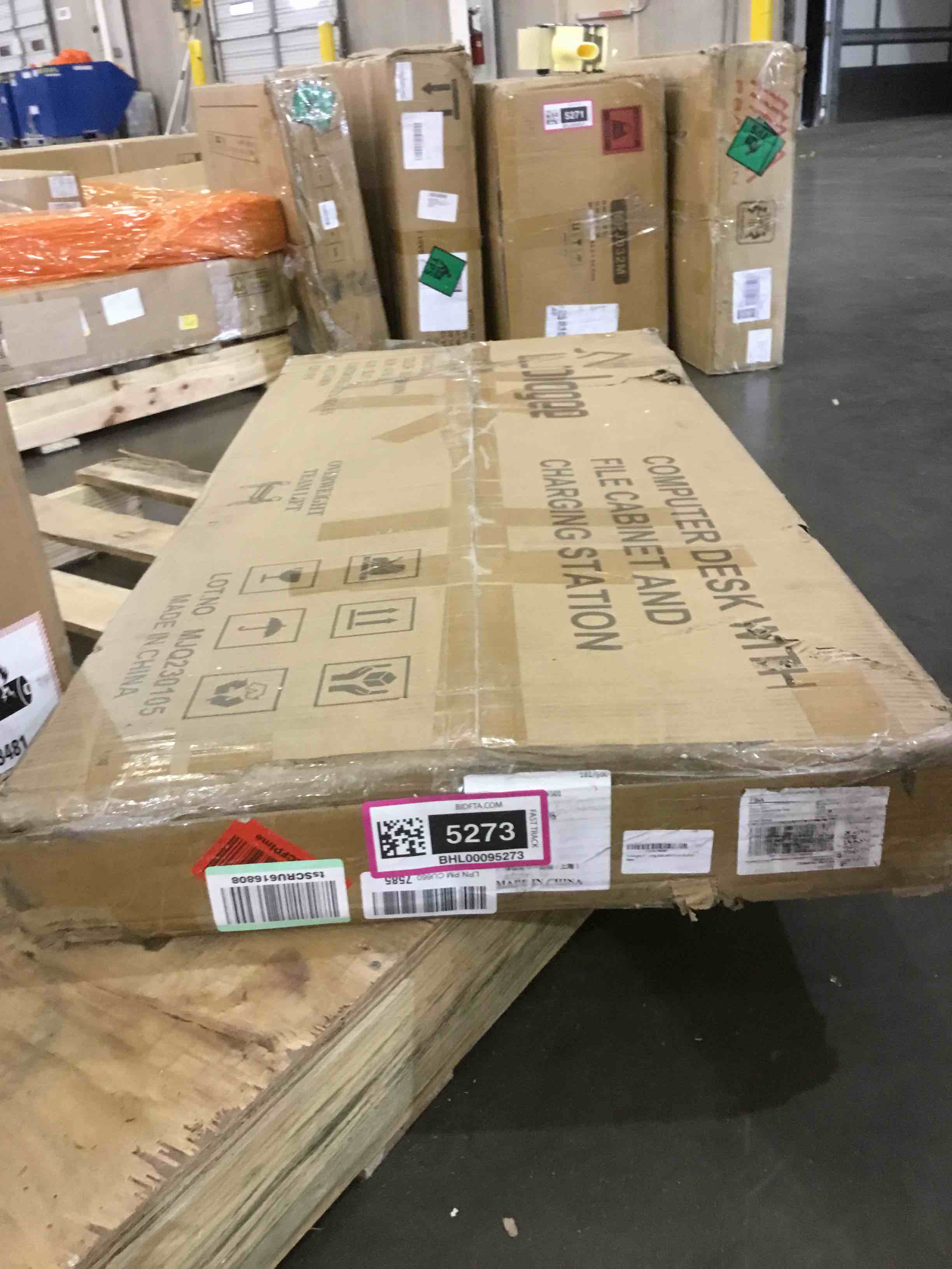 Furologee 61" Computer Desk with Power Outlet and USB Ports, Large Desk with Shelves and Drawer, Writing Study Desk with Fabric File Cabinet and Long Monitor Stand, Study Gaming Table for Home Office