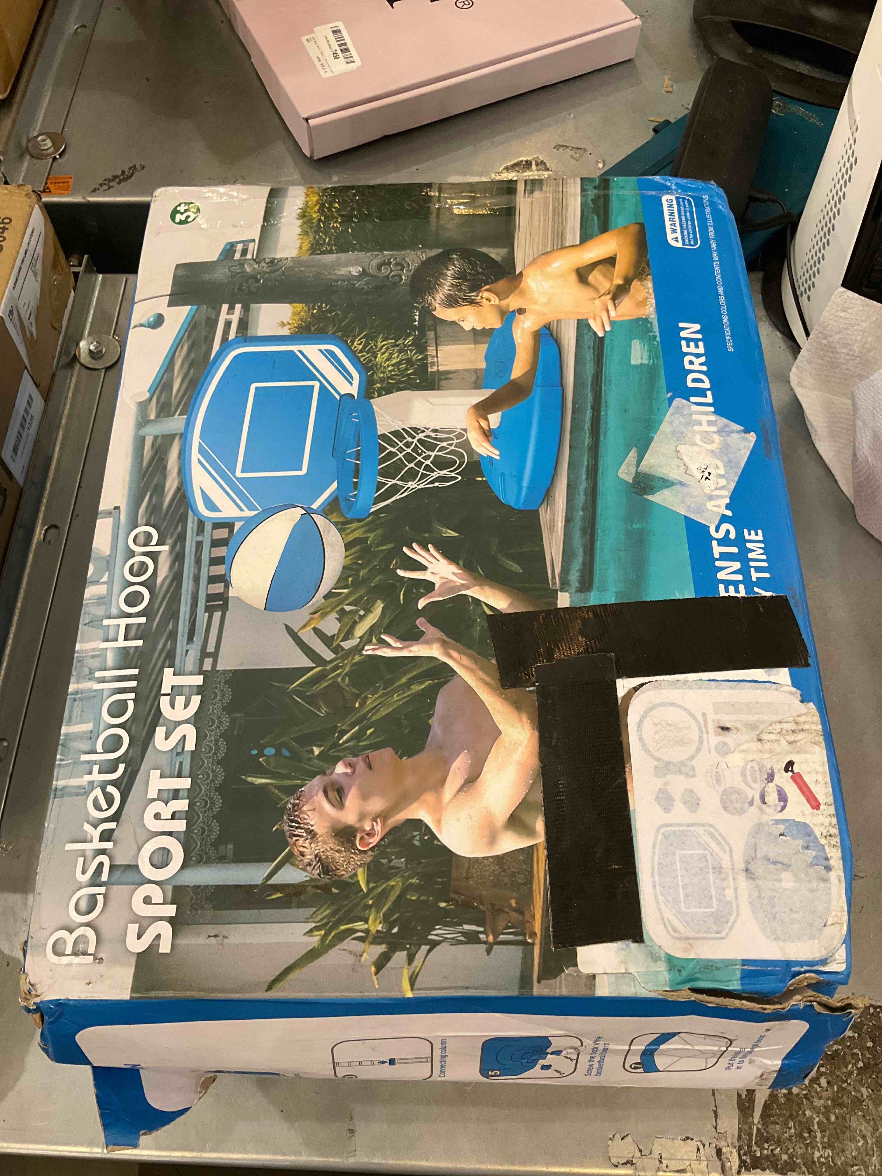 Pool Basketball Hoop Poolside Basketball Hoop for Swimming Pool Includes 4 Balls, Adjustable Height Basketball Hoop for Indoor Outdoor, Pool Toys Game for Kids and Adults