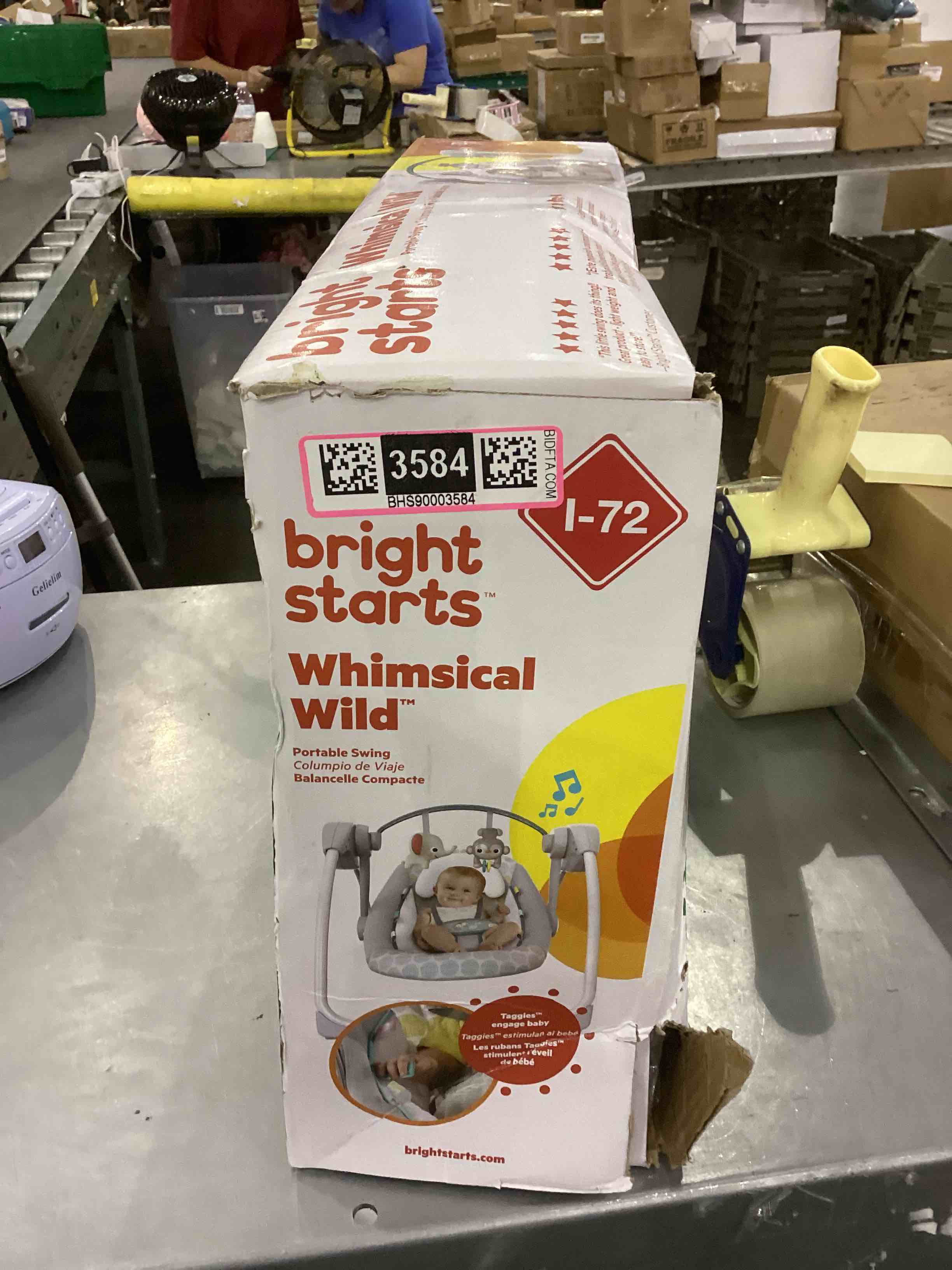 Bright Starts Whimsical Wild Portable Compact Automatic Swing with Melodies