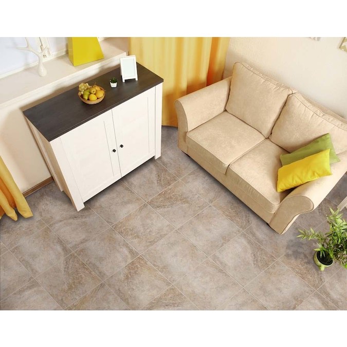 Mesa Beige 18-in x 18-in Glazed Porcelain Stone Look Floor and Wall Tile (15.75 Sq. Ft. / Case, 22 Cases)