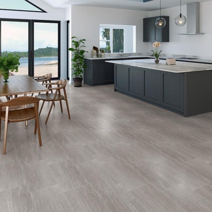 Waterside Pebble 12-in x 24-in Matte Porcelain Travertine Stone Look Floor and Wall Tile (15.60 Sq. Ft. / Case, 24 Cases)