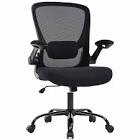 Home Office Chair Ergonomic Desk Chair Mesh Computer Chair Swivel Rolling Executive Task Chair with Lumbar Support Arms Mid back Adjustable Chair for Women Adults, Black