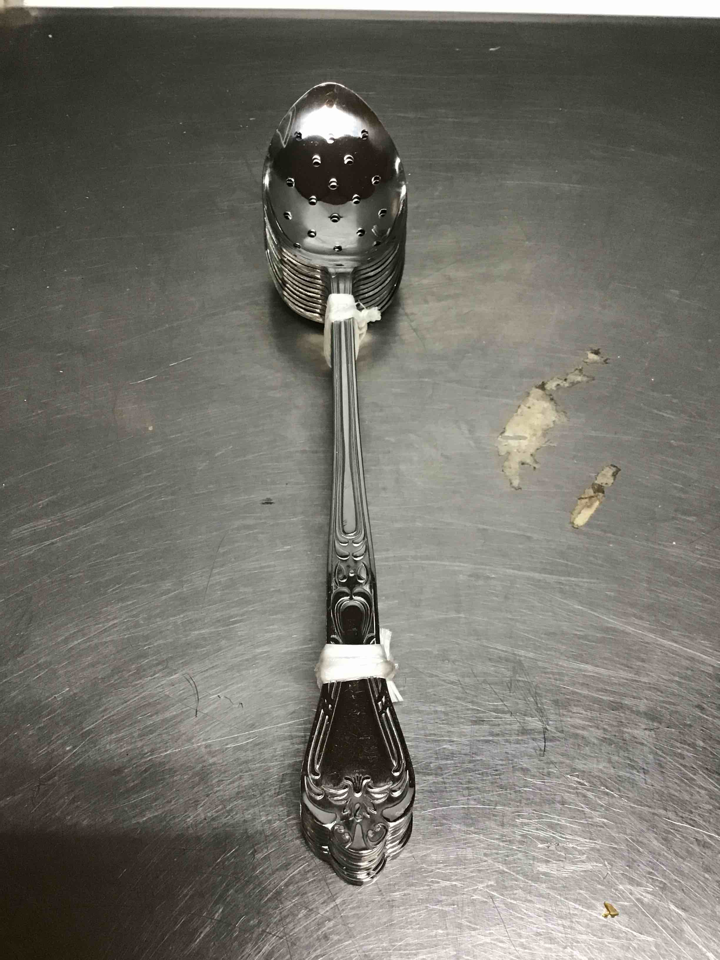 CAPCO STAINLESS STEEL PERFORATED SERVING SPOONS