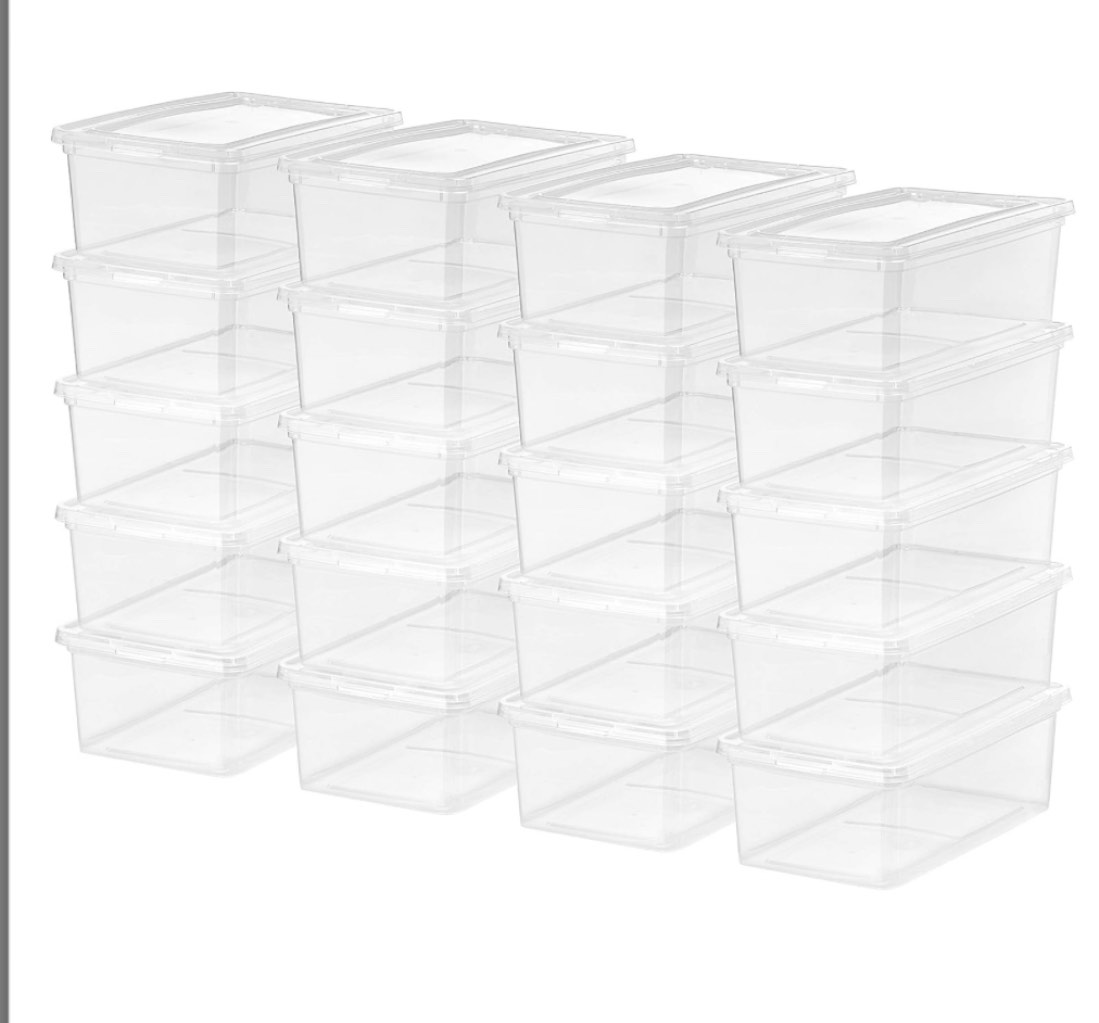 Shoe Storage Plastic Containers-5qt Case of 20