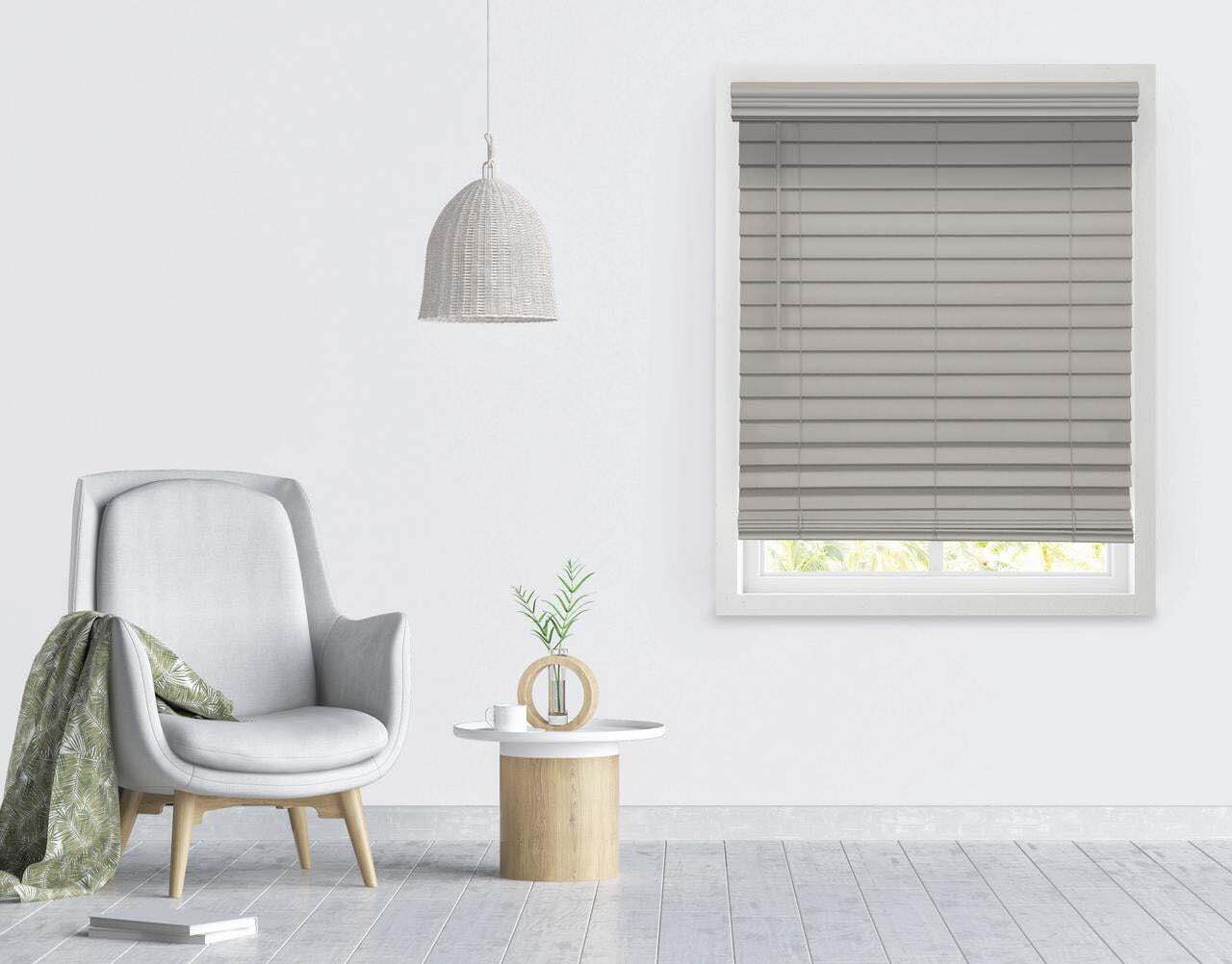 Richfield Studios 2.5 Cordless Faux Wood Blinds, Graystone