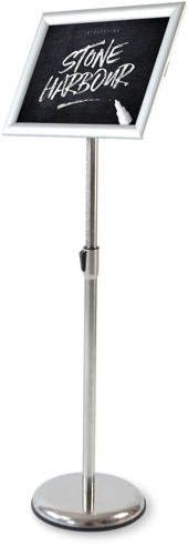 SUERUI Heavy Duty Pedestal Poster Sign Stand, Adjustable Aluminum 11" x 17" Floor Standing Sign Holder for Both Vertical and Horizontal View, Silver