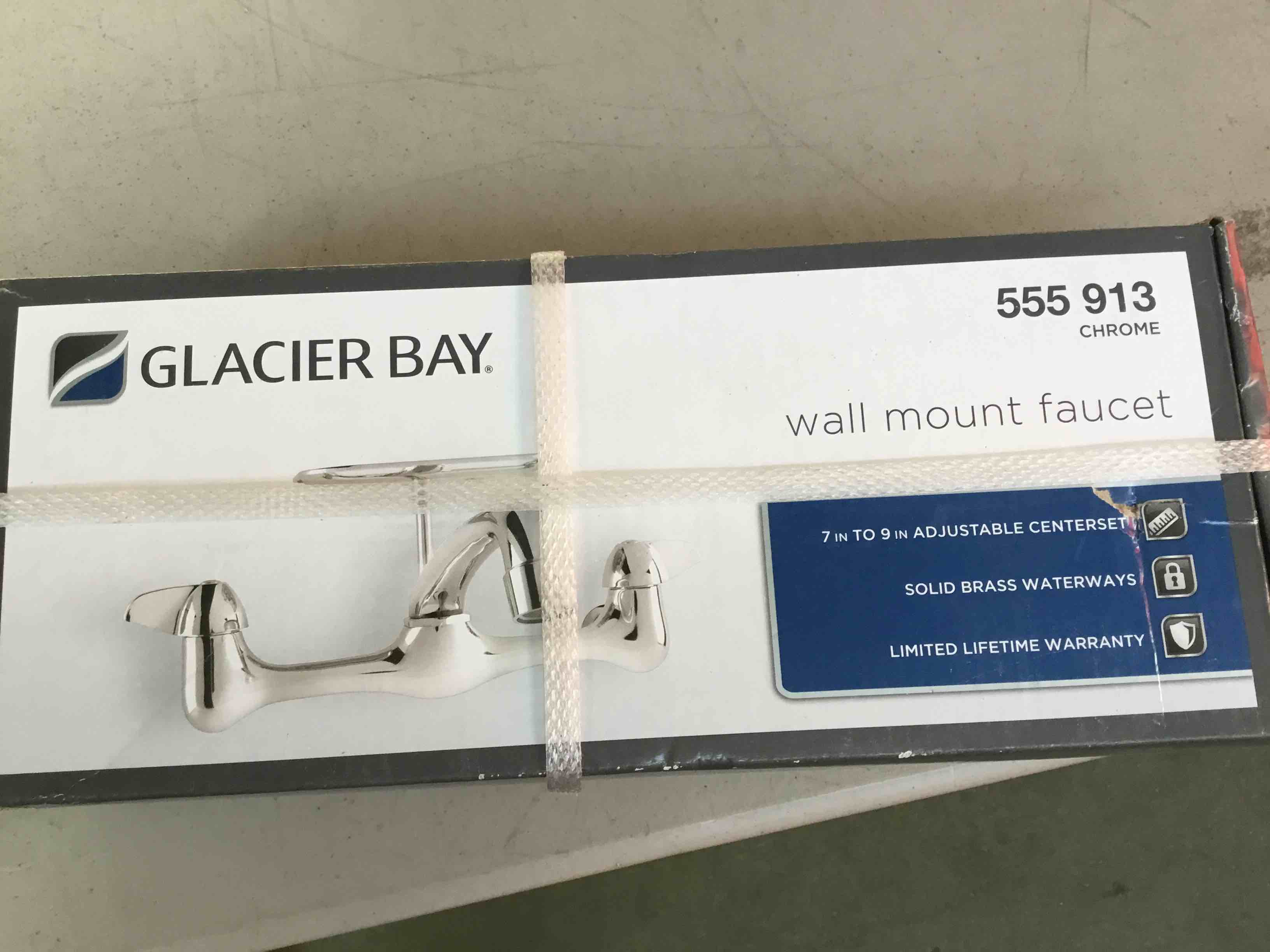 Glacier Bay 2-Handle Wall-Mount Kitchen Faucet with Soap Dish in Chrome, Grey