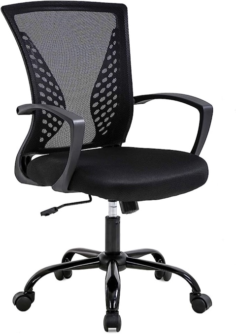 Paylesshere Office Chair Ergonomic Desk Chair Mesh Computer Chair with Lumbar Support Armrest Mid Back Rolling Swivel Task Adjustable Chair for Women Adults, Grey