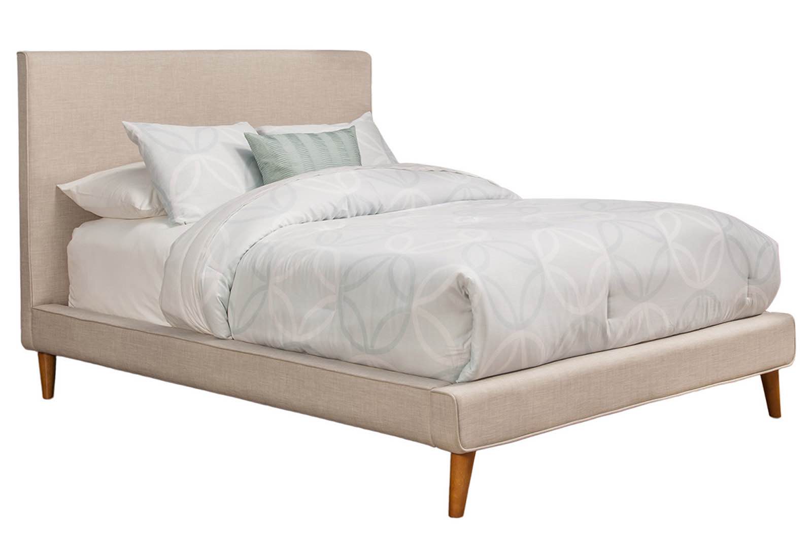 Alpine Furniture Britney Queen Upholstered Platform Bed in Light Grey 1096Q,  box 2 of 2 only