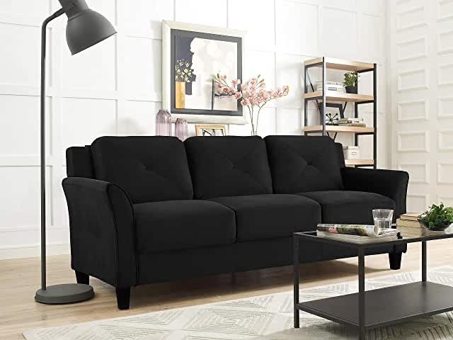 mega furnishing 3s sofa in black *incomplete/box2 of 2 only