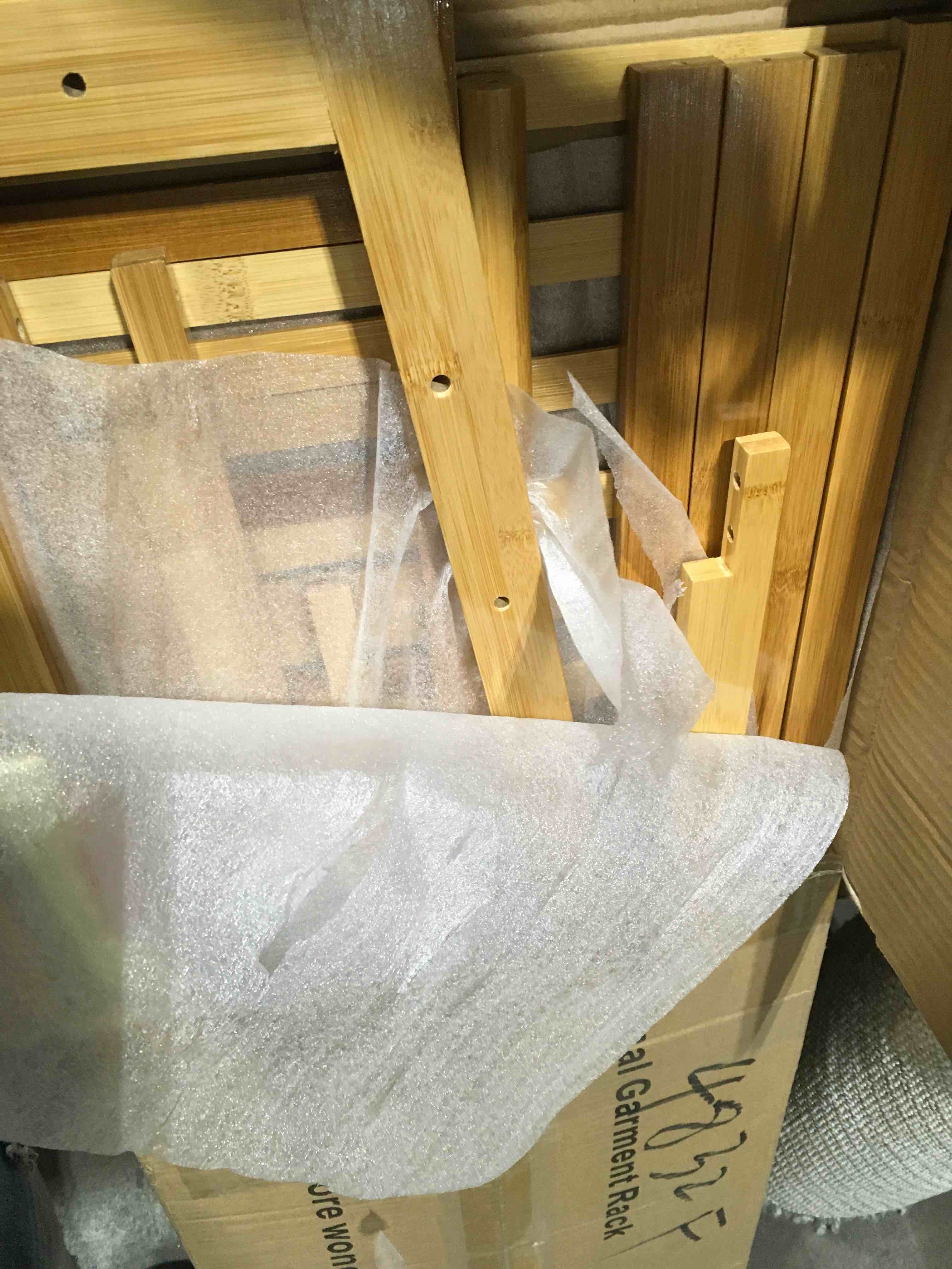 COPREE Bamboo Garment Coat Clothes Hanging Heavy Duty Rack with top