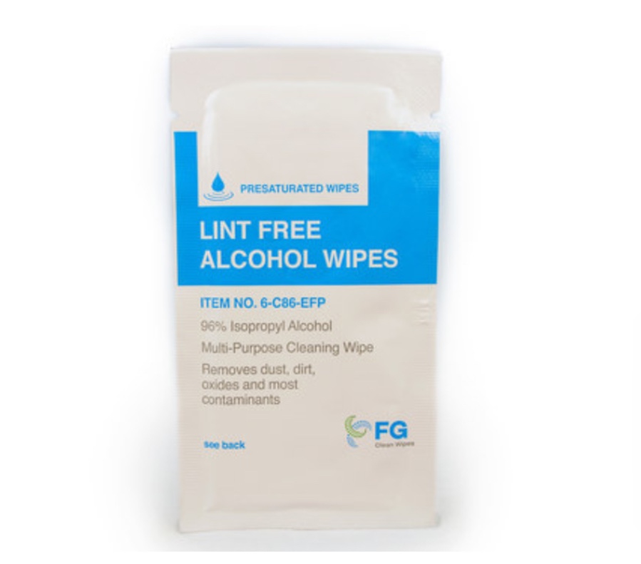 Fg Clean Wipes 8"x6" Large Lint Free Alcohol Wipes Individually Wrapped- 96% ...