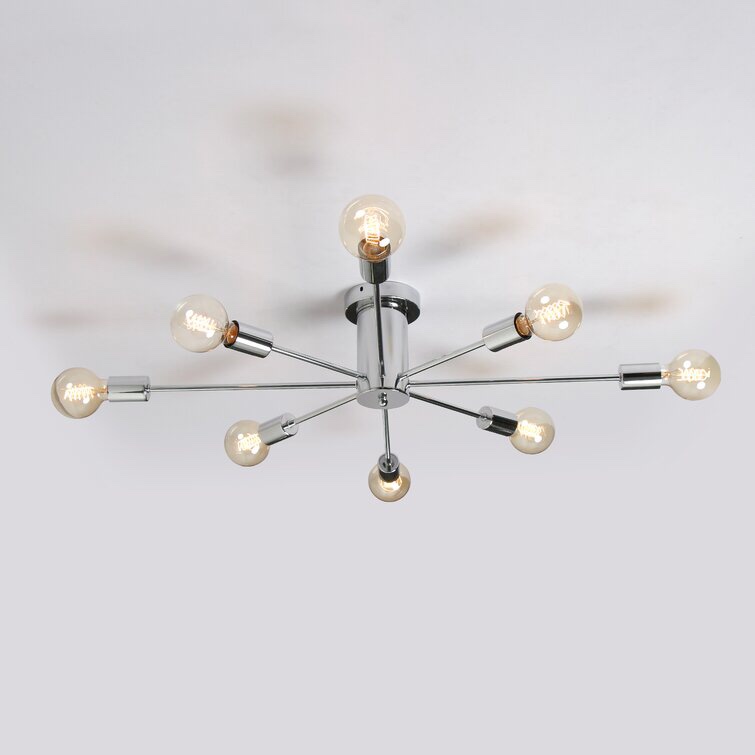 parrino 8 light 34.3” semi flush mount fixture chrome 