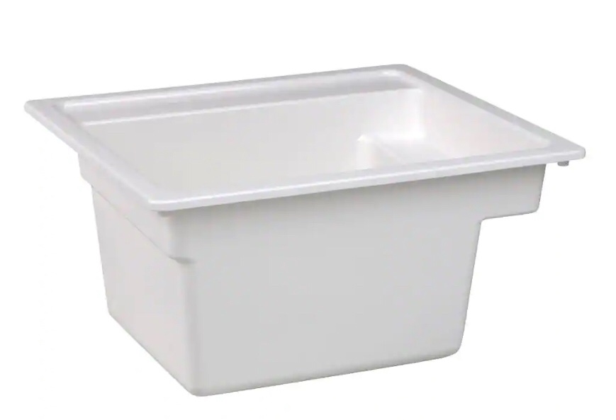 Mustee Vector 22 in. x 25 in. Fiberglass Self-Rimming MultiTask Sink in White