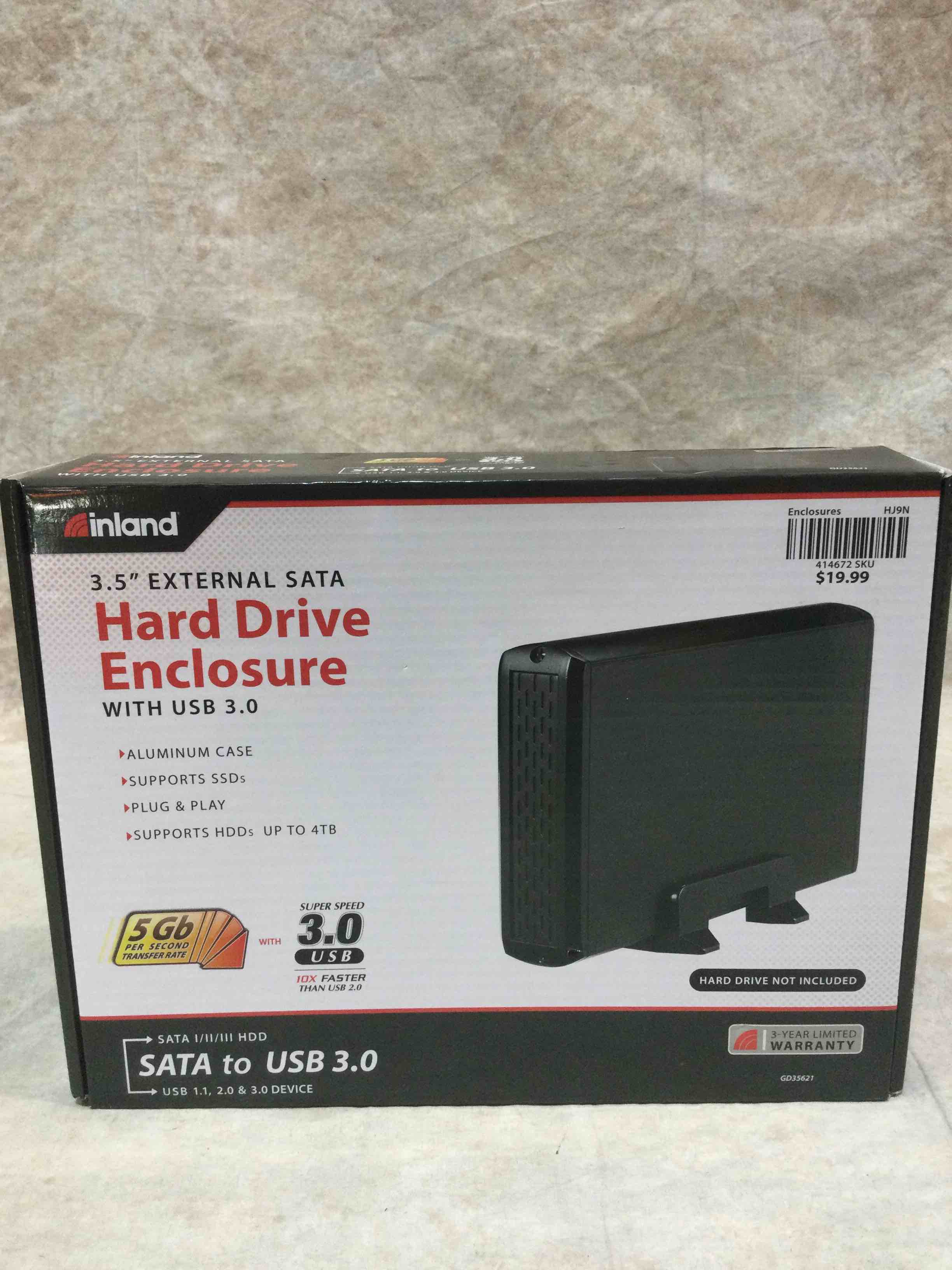 Inland 3.5 External SATA Hard Drive Enclosure 