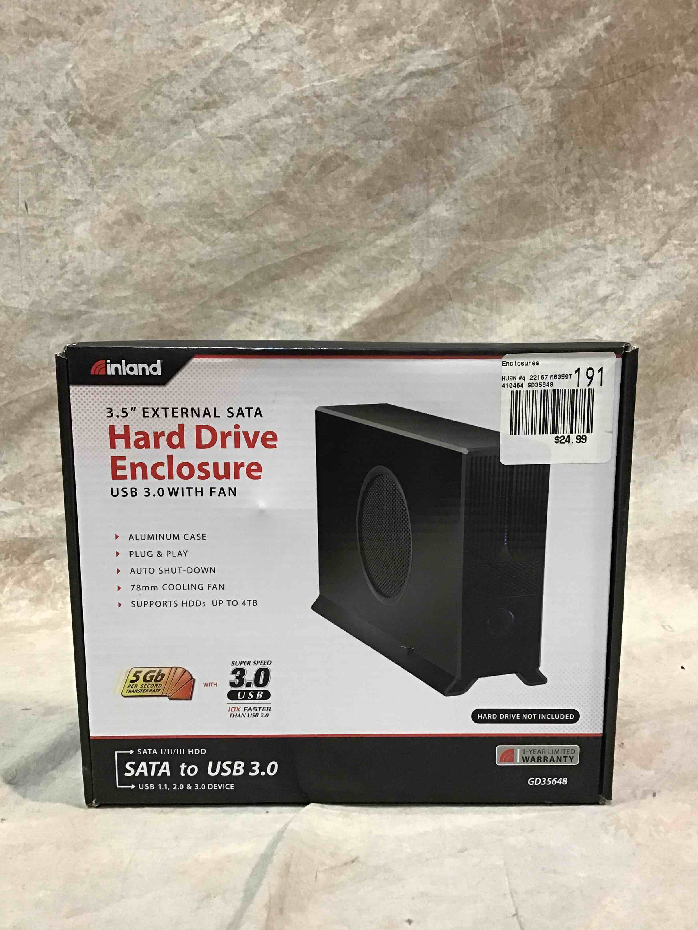 Inland 3.5” External SATA Hard Drive Enclosure 